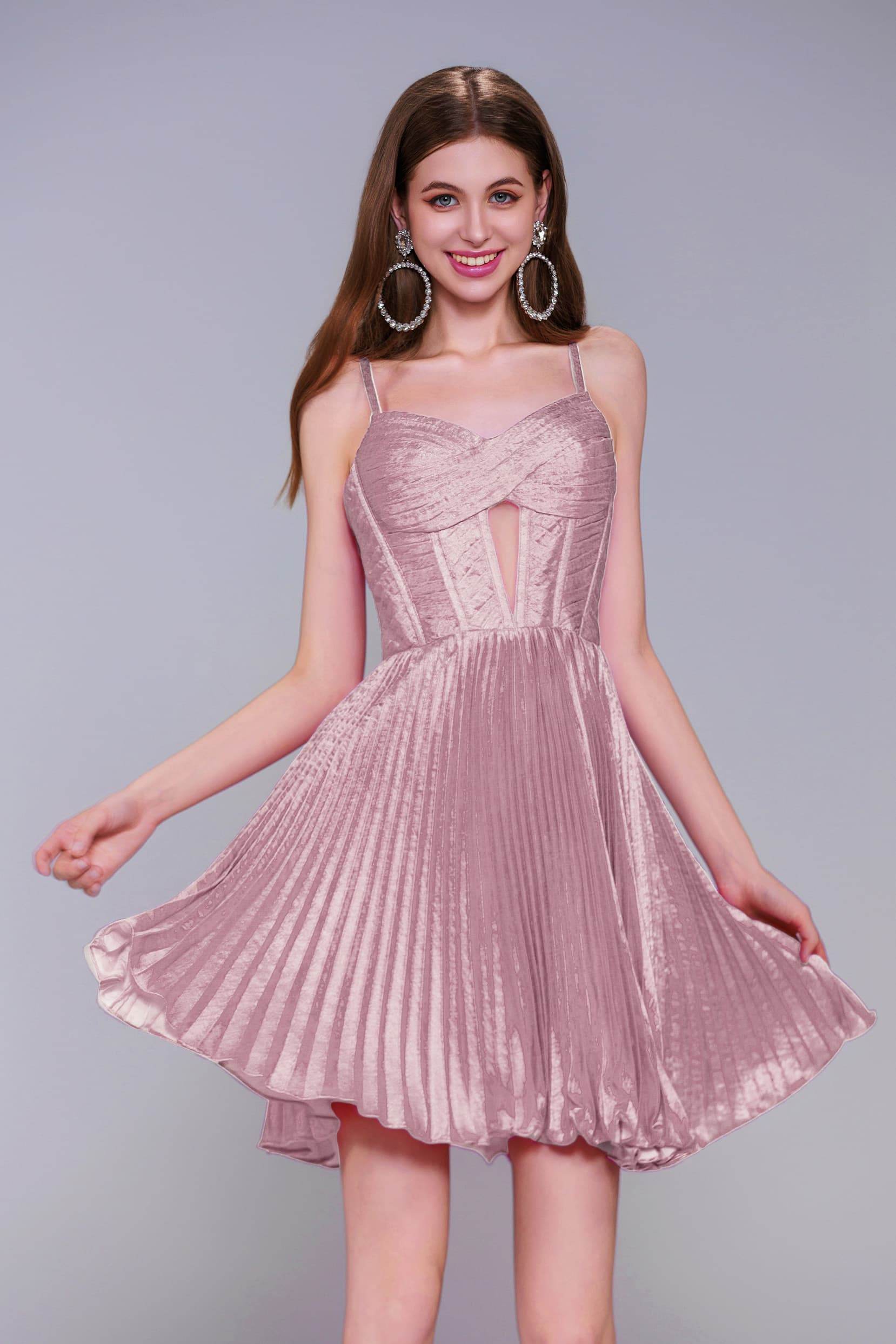 A-Line Mini Metallic Homecoming Dress CS0962