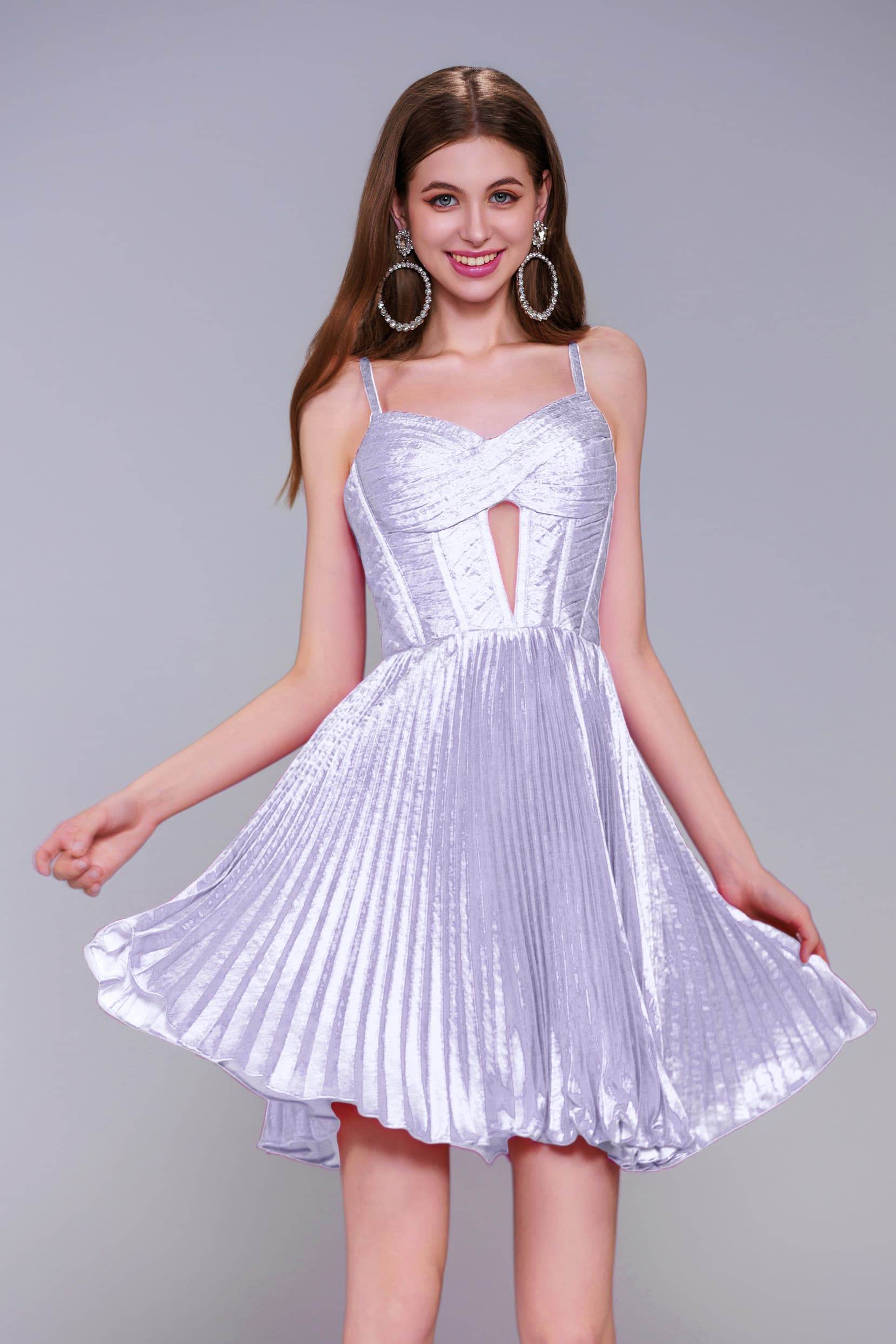 A-Line Mini Metallic Homecoming Dress CS0962