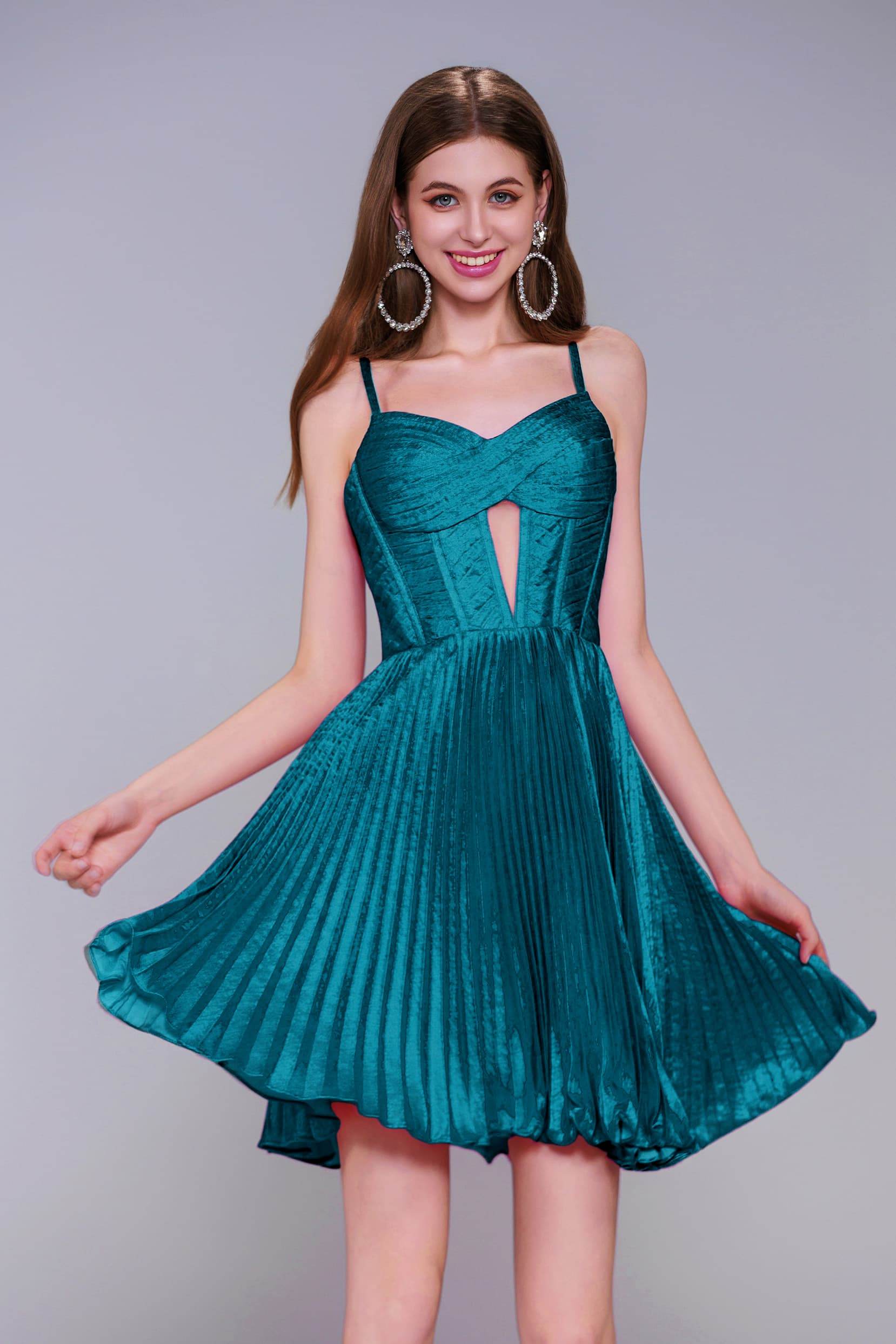 A-Line Mini Metallic Homecoming Dress CS0962
