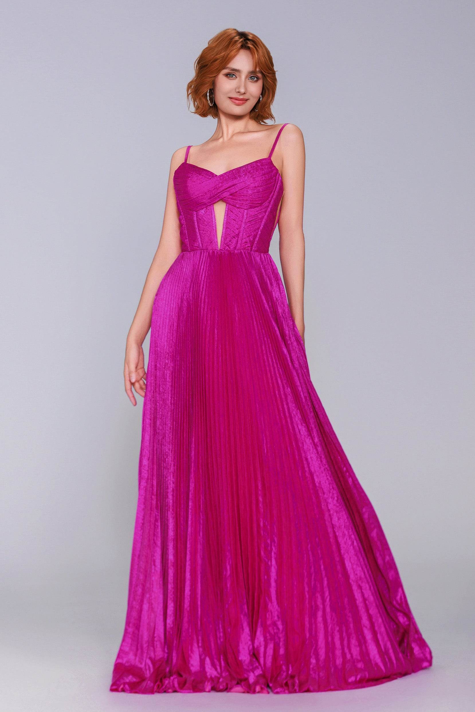 A-Line Maxi Metallic Prom Dress CS0963