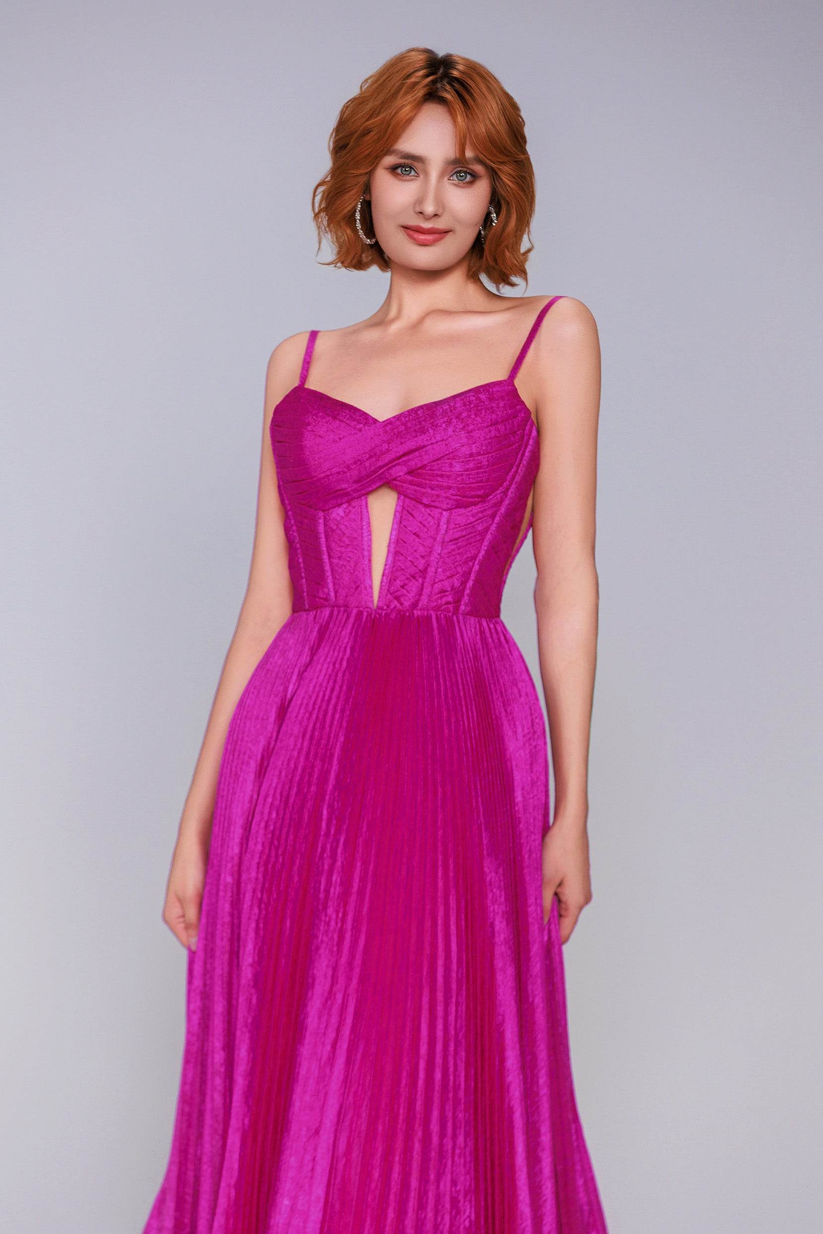 A-Line Maxi Metallic Prom Dress CS0963