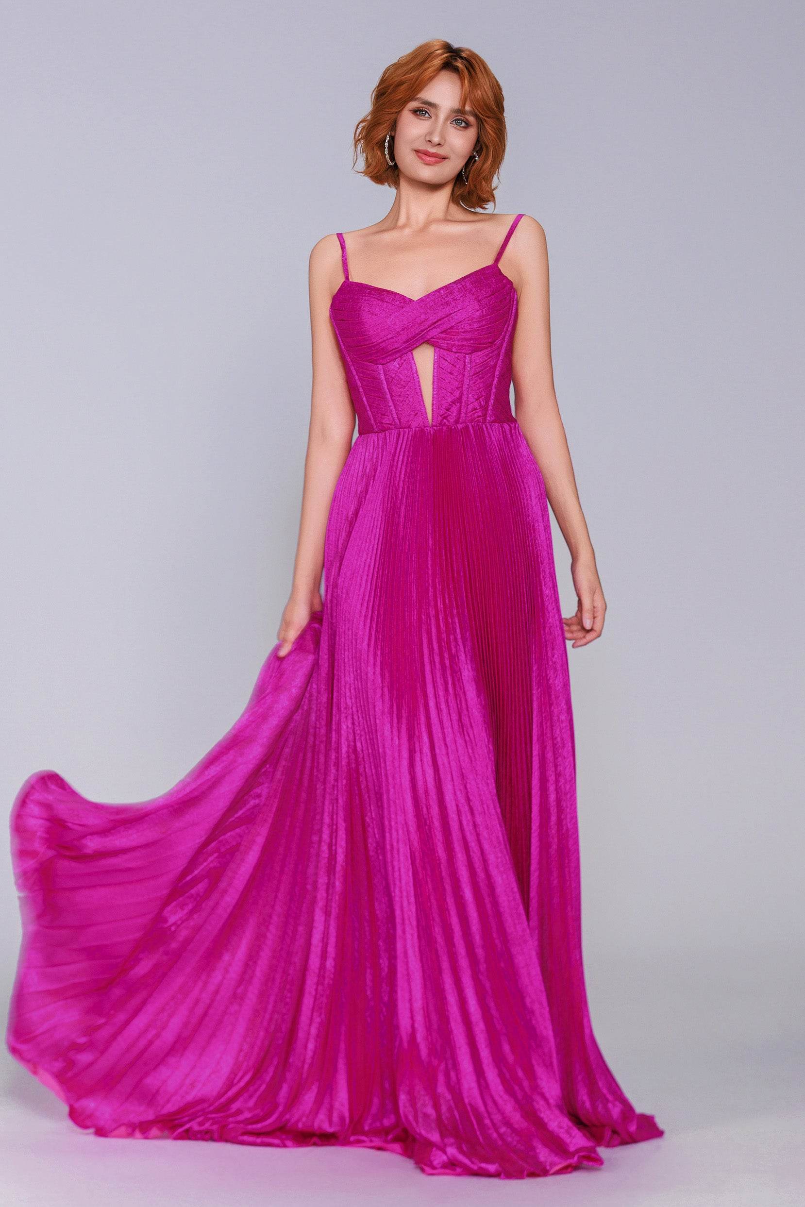 A-Line Maxi Metallic Prom Dress CS0963