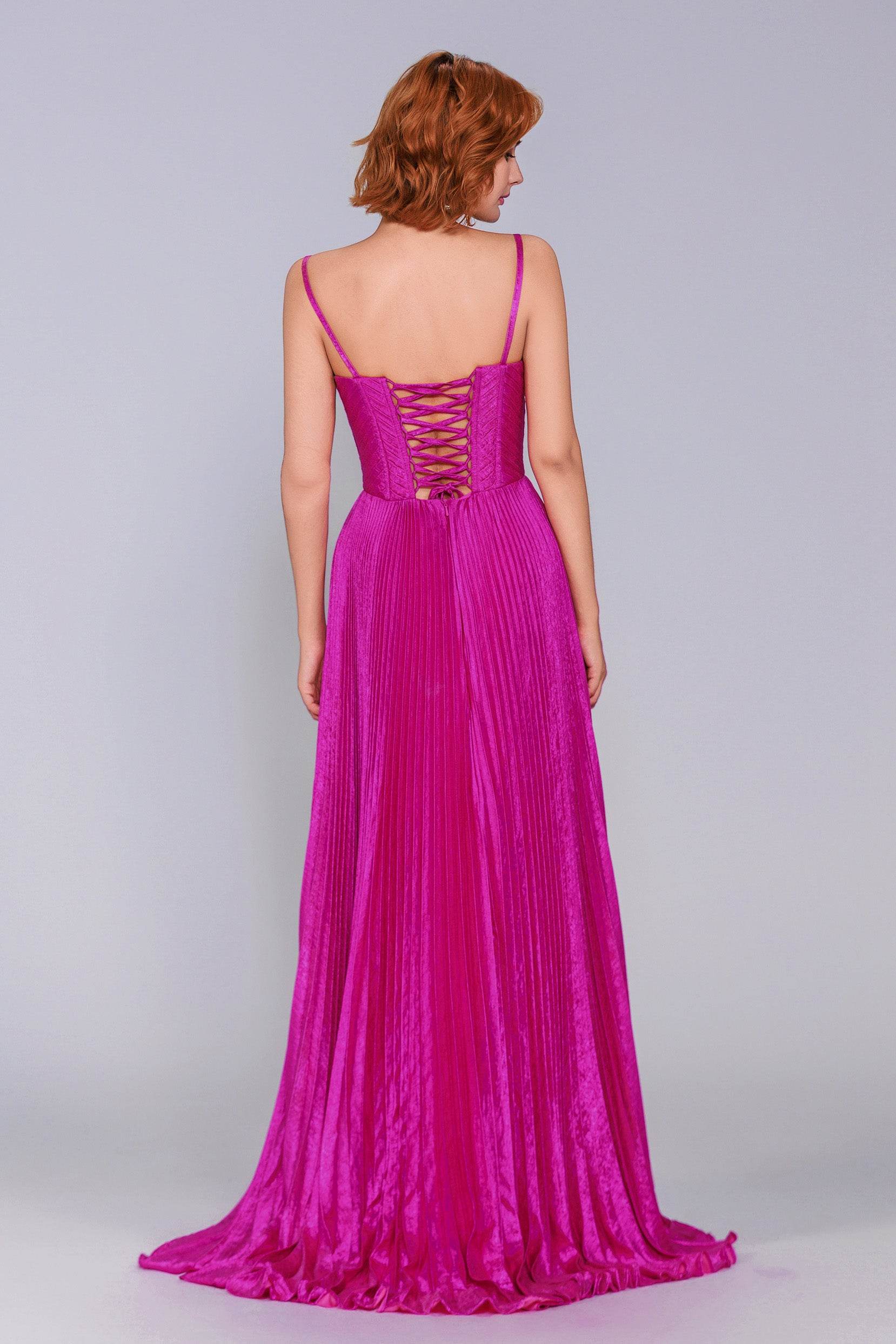 A-Line Maxi Metallic Prom Dress CS0963