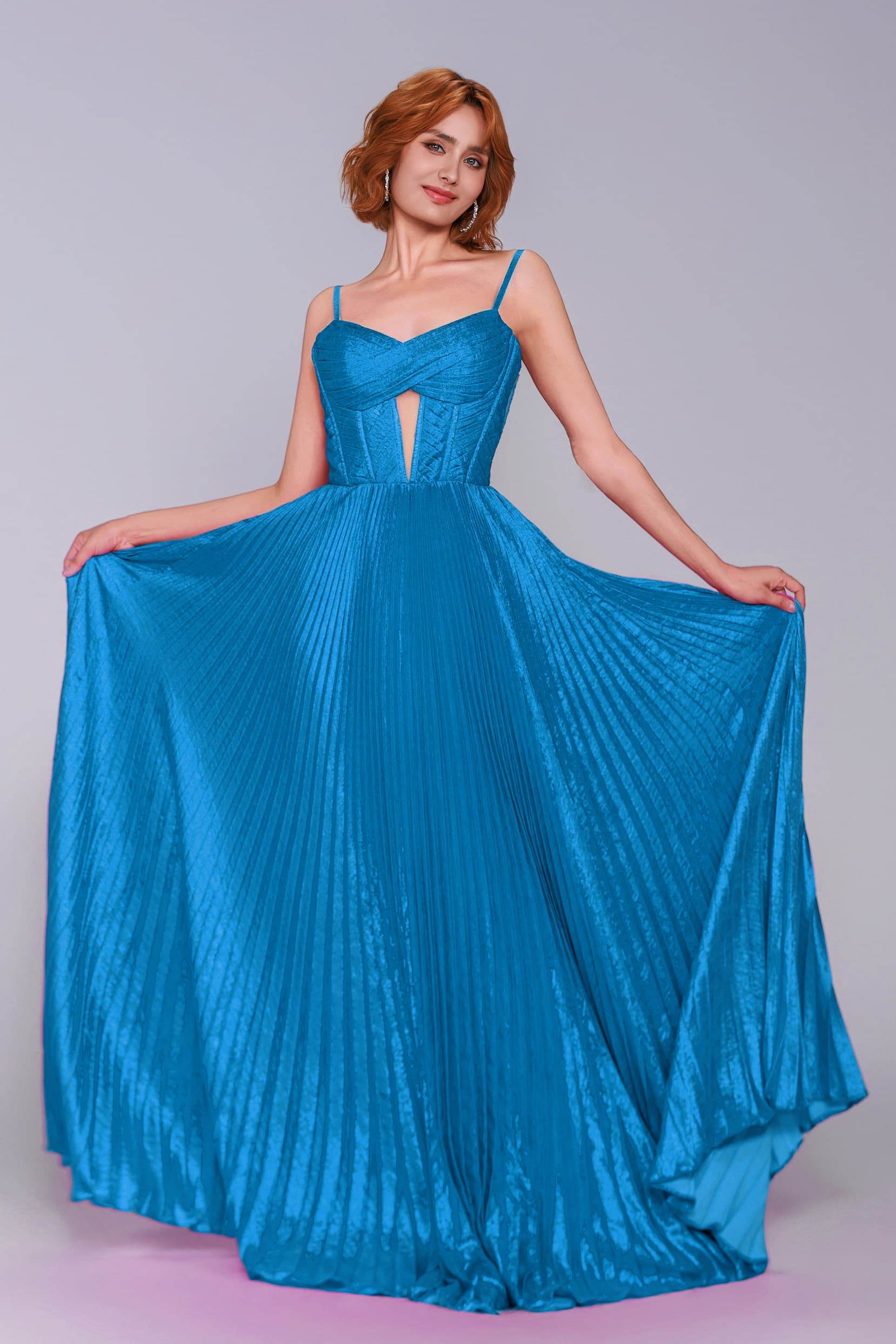 A-Line Maxi Metallic Prom Dress CS0963