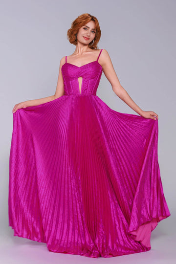 A-Line Maxi Metallic Prom Dress CS0963