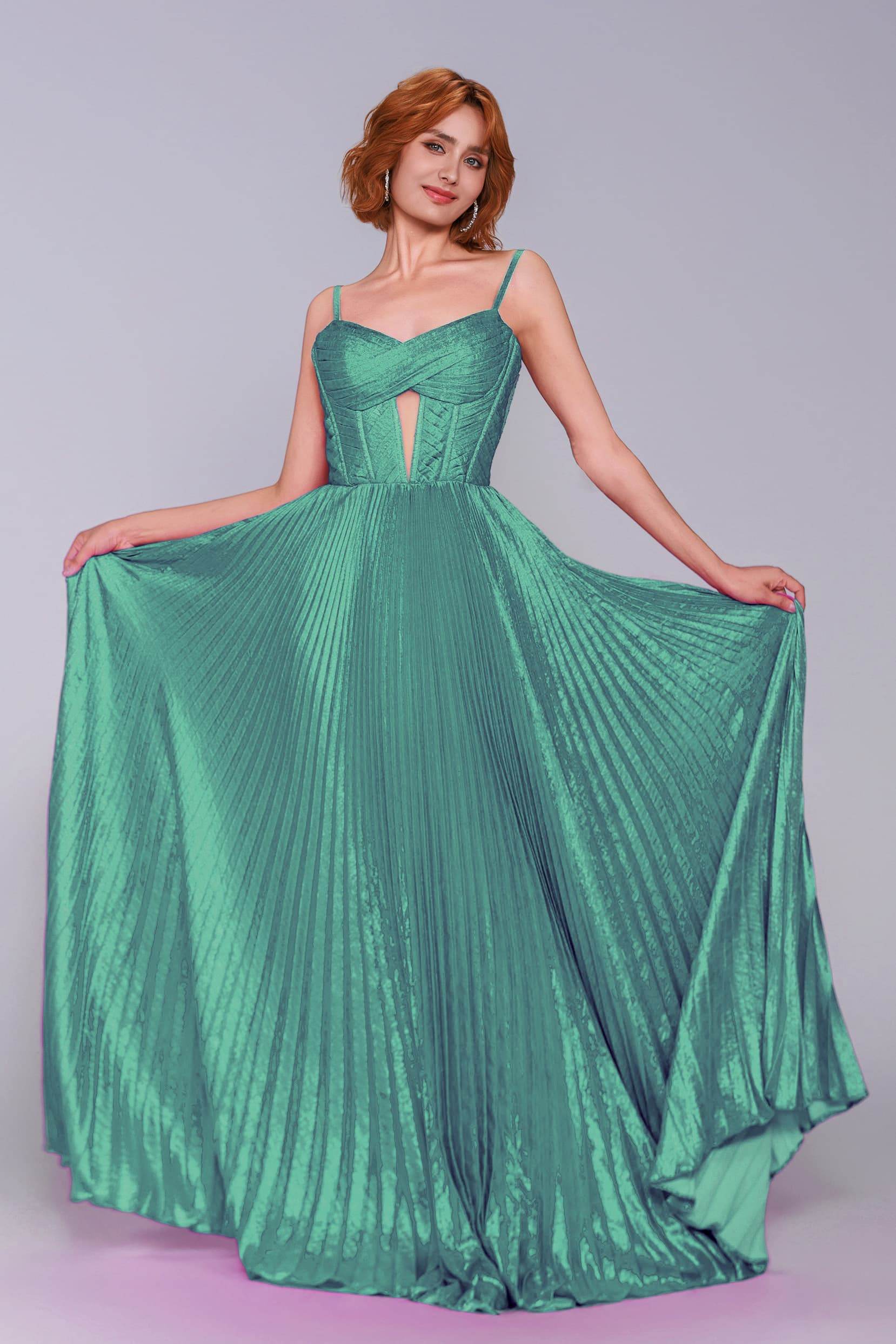A-Line Maxi Metallic Prom Dress CS0963