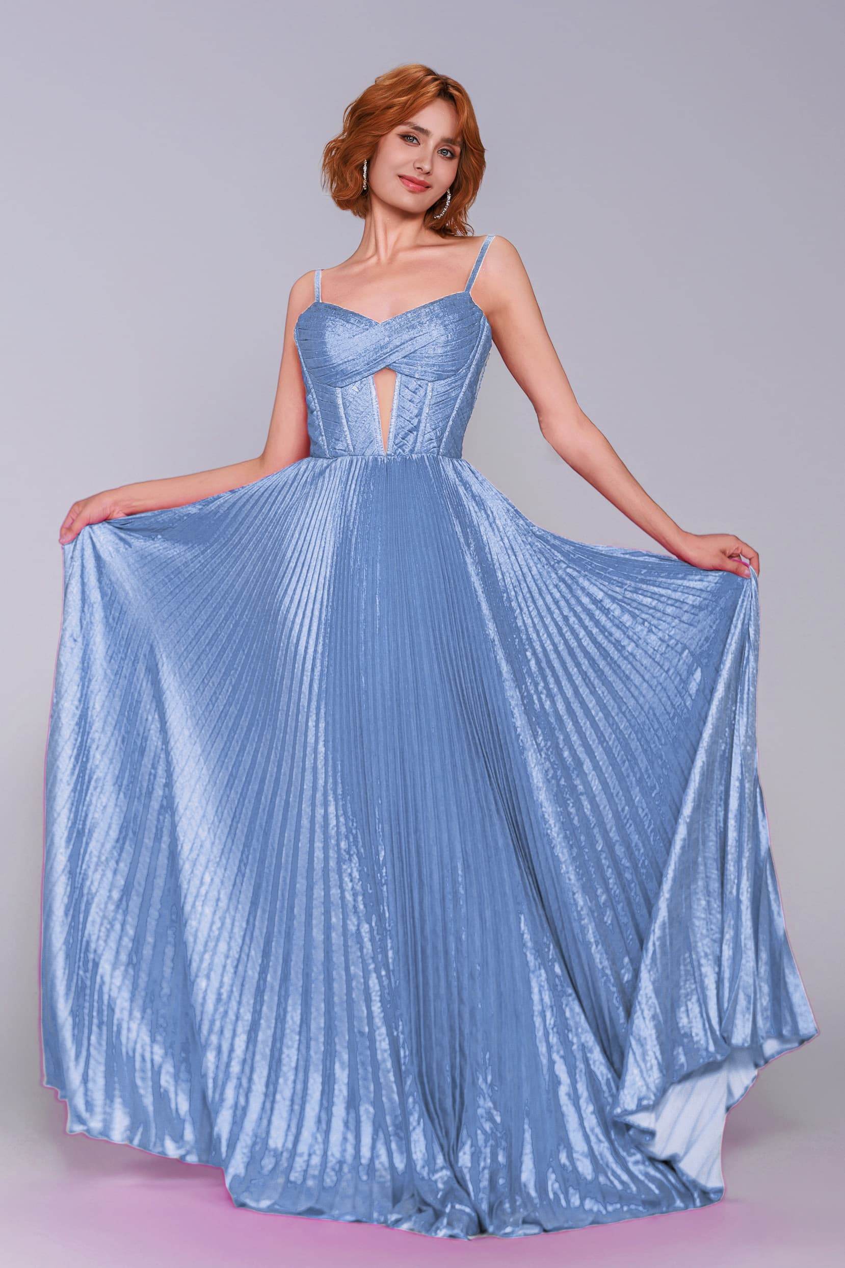 A-Line Maxi Metallic Prom Dress CS0963