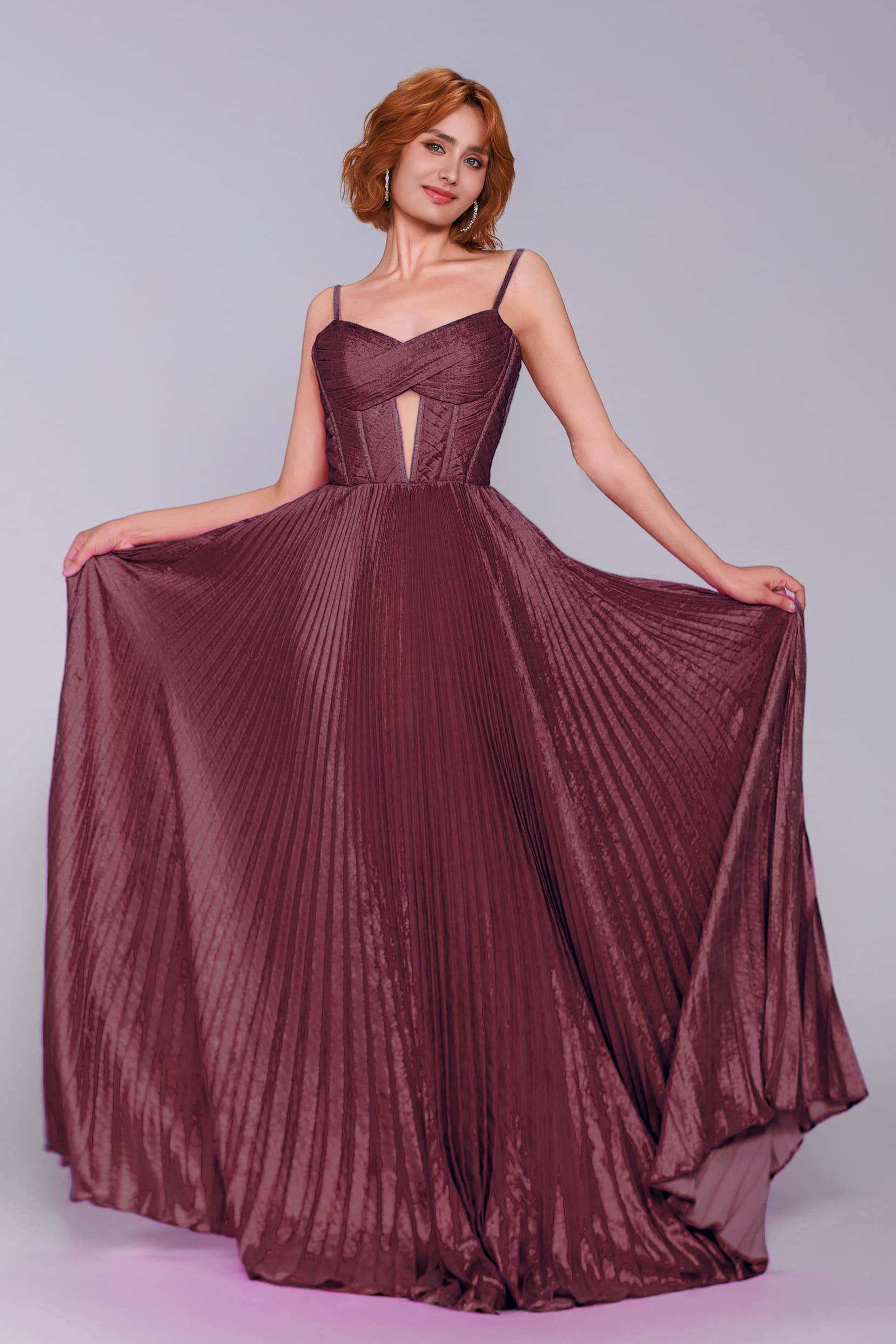 A-Line Maxi Metallic Prom Dress CS0963