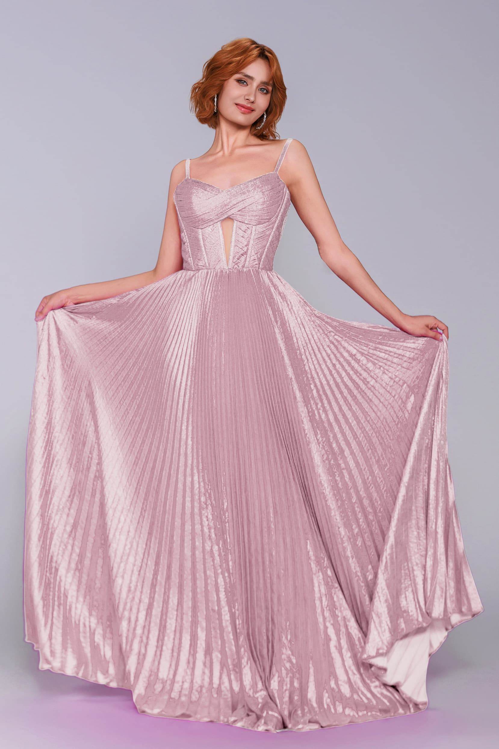 A-Line Maxi Metallic Prom Dress CS0963