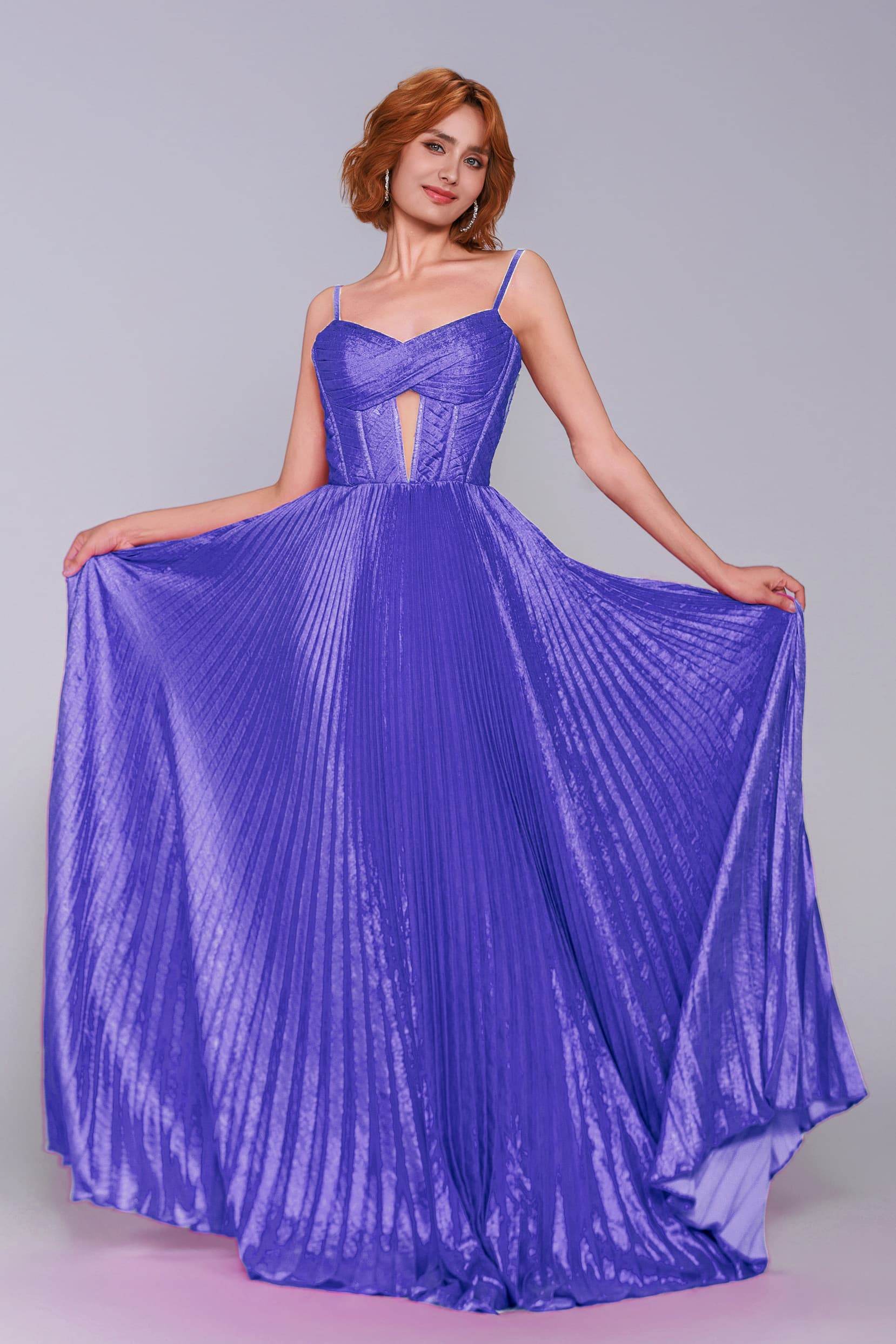 A-Line Maxi Metallic Prom Dress CS0963