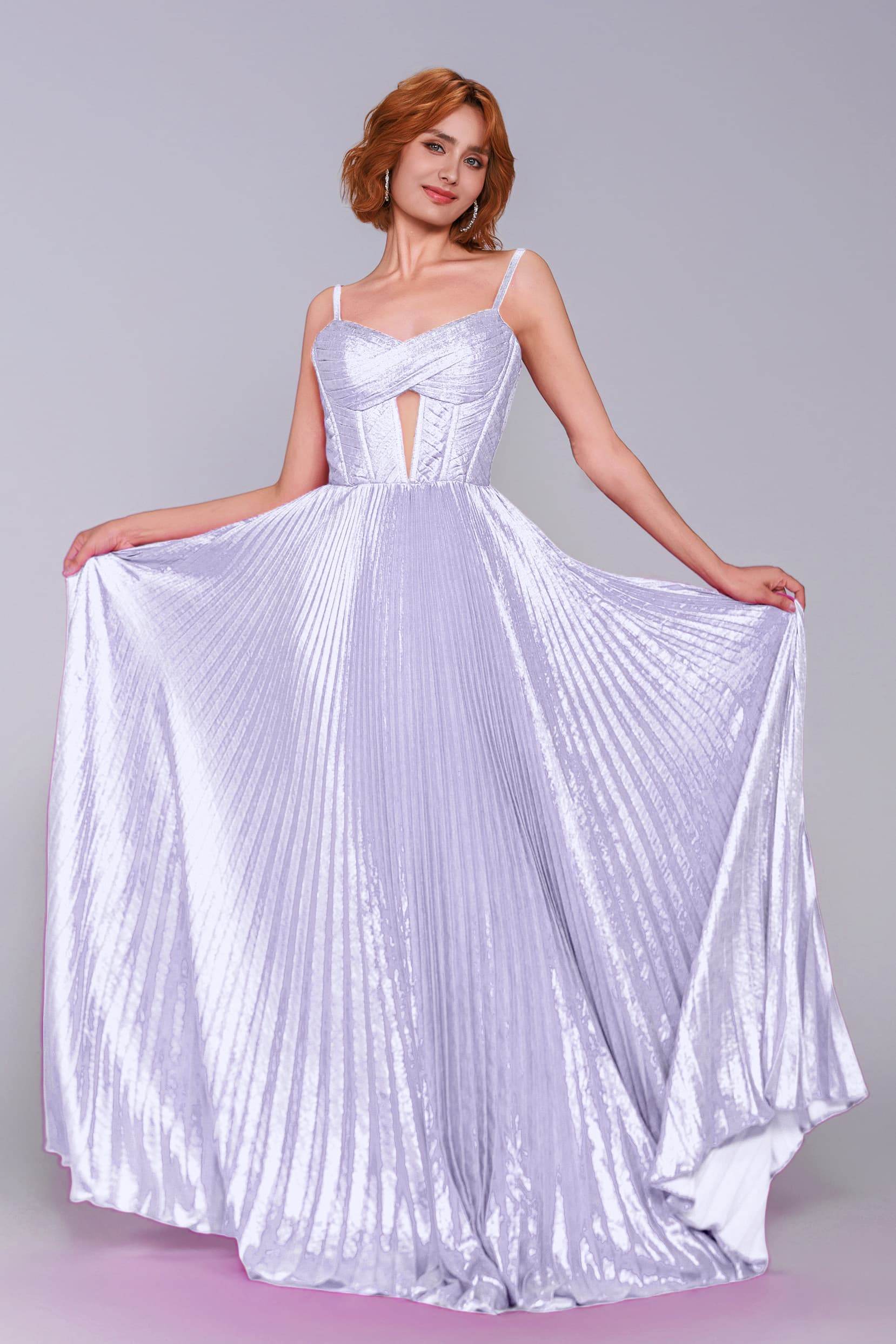 A-Line Maxi Metallic Prom Dress CS0963