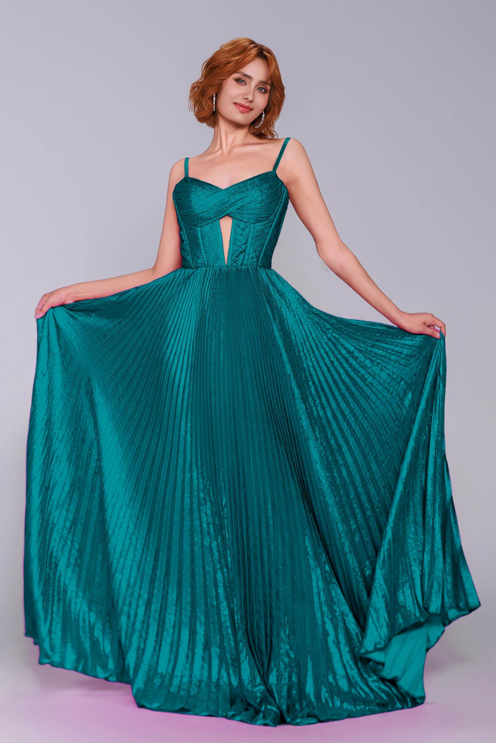 A-Line Maxi Metallic Prom Dress CS0963