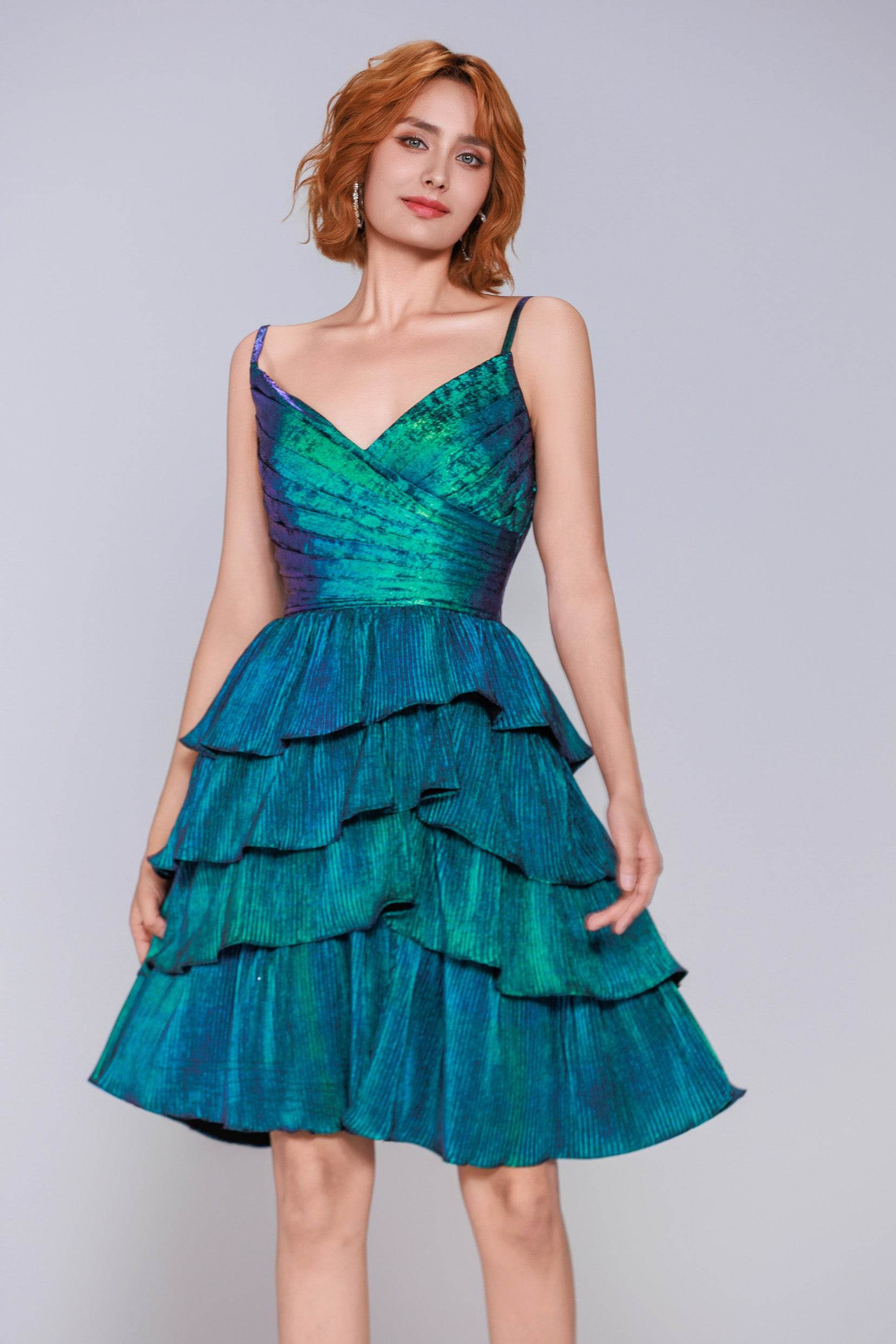 Ball Gown Mini Metallic Homecoming Dress CS0964