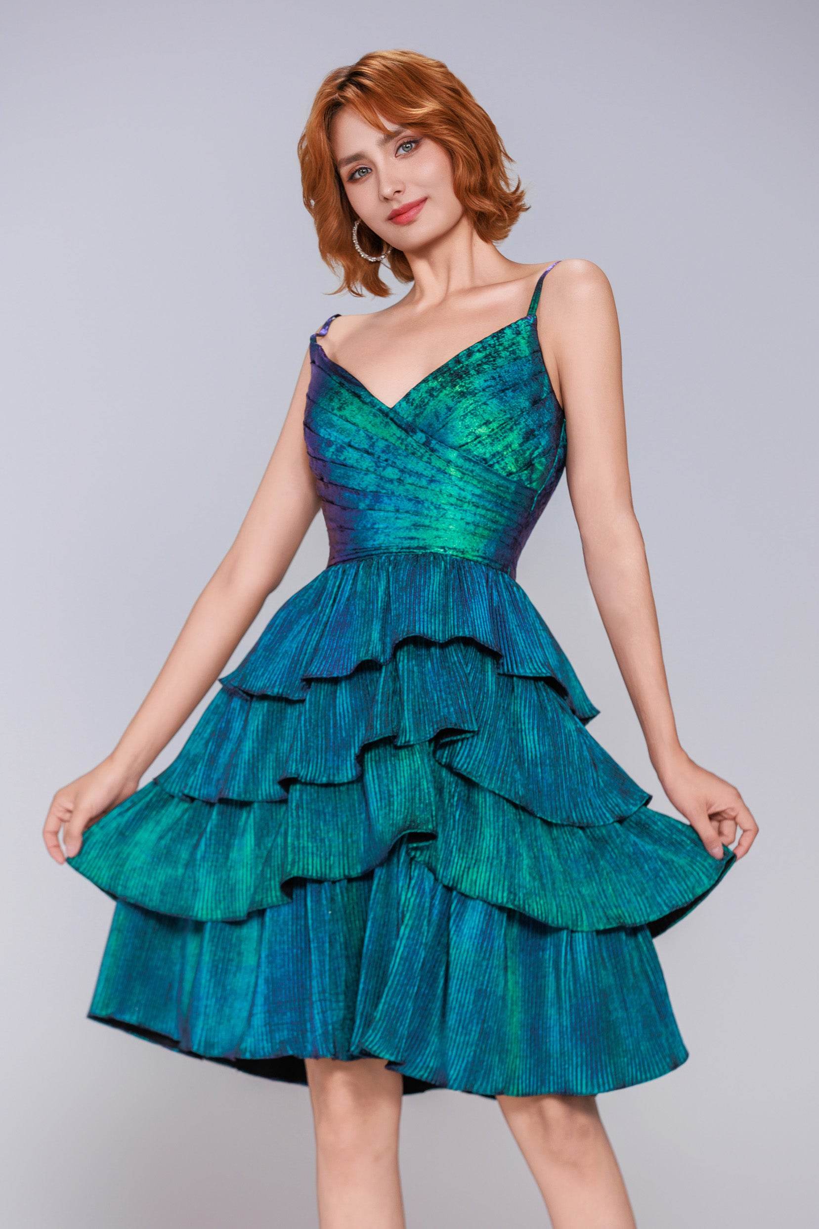 Ball Gown Mini Metallic Homecoming Dress CS0964