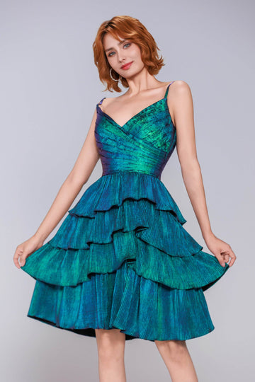 Ball Gown Mini Metallic Homecoming Dress CS0964