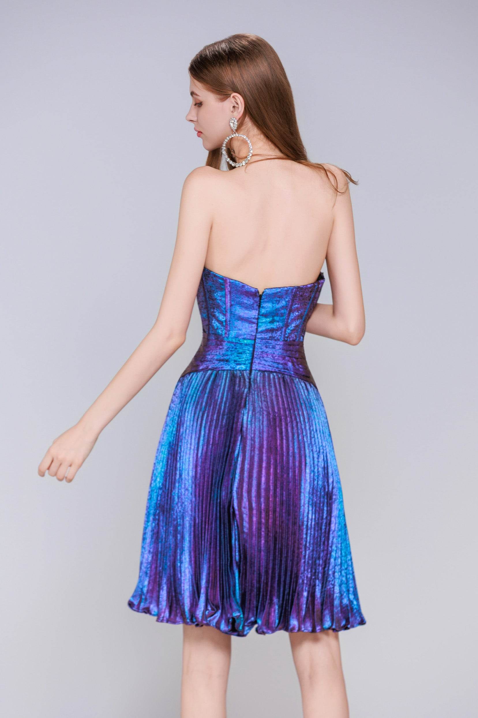 A-Line Mini Metallic Homecoming Dress CS0965