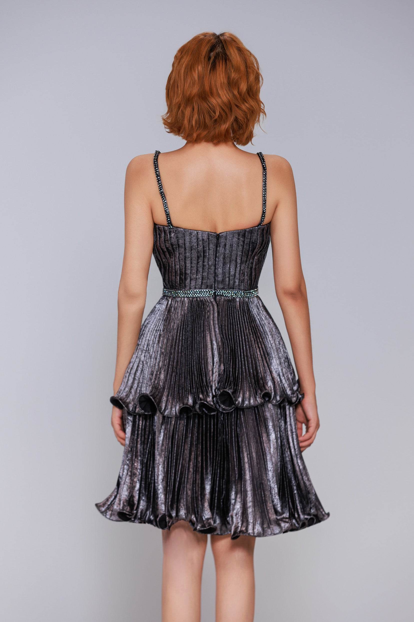 A-Line Mini Metallic Homecoming Dress CS0968