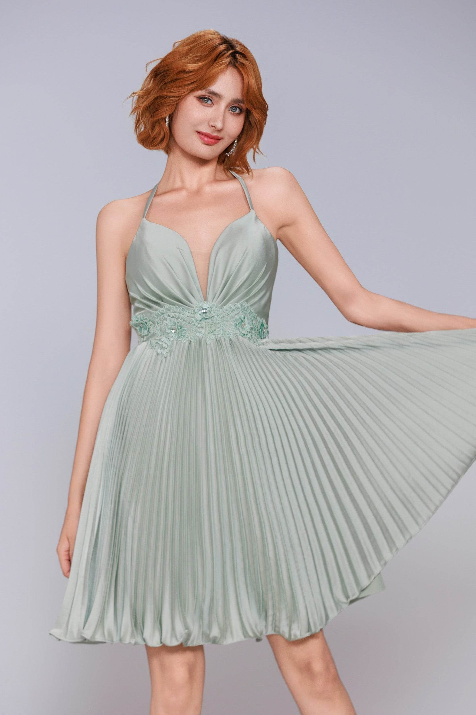 A-Line Mini Acetate Satin Homecoming Dress CS0972