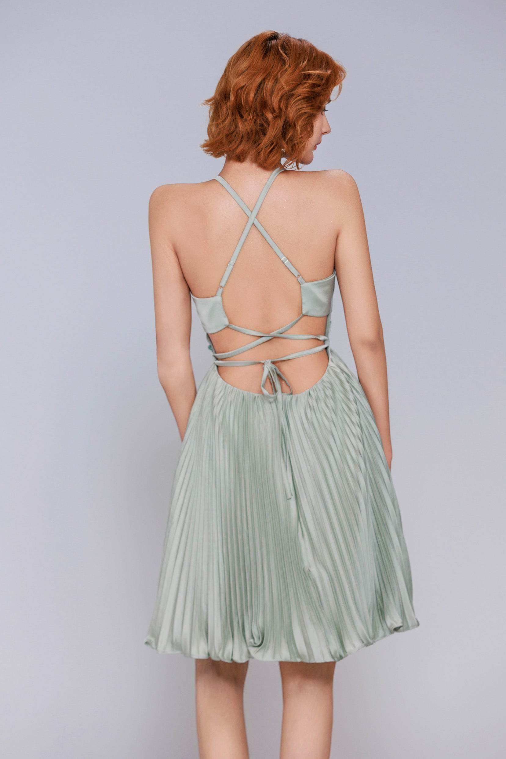 A-Line Mini Acetate Satin Homecoming Dress CS0972