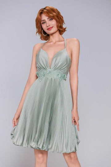 A-Line Mini Acetate Satin Homecoming Dress CS0972
