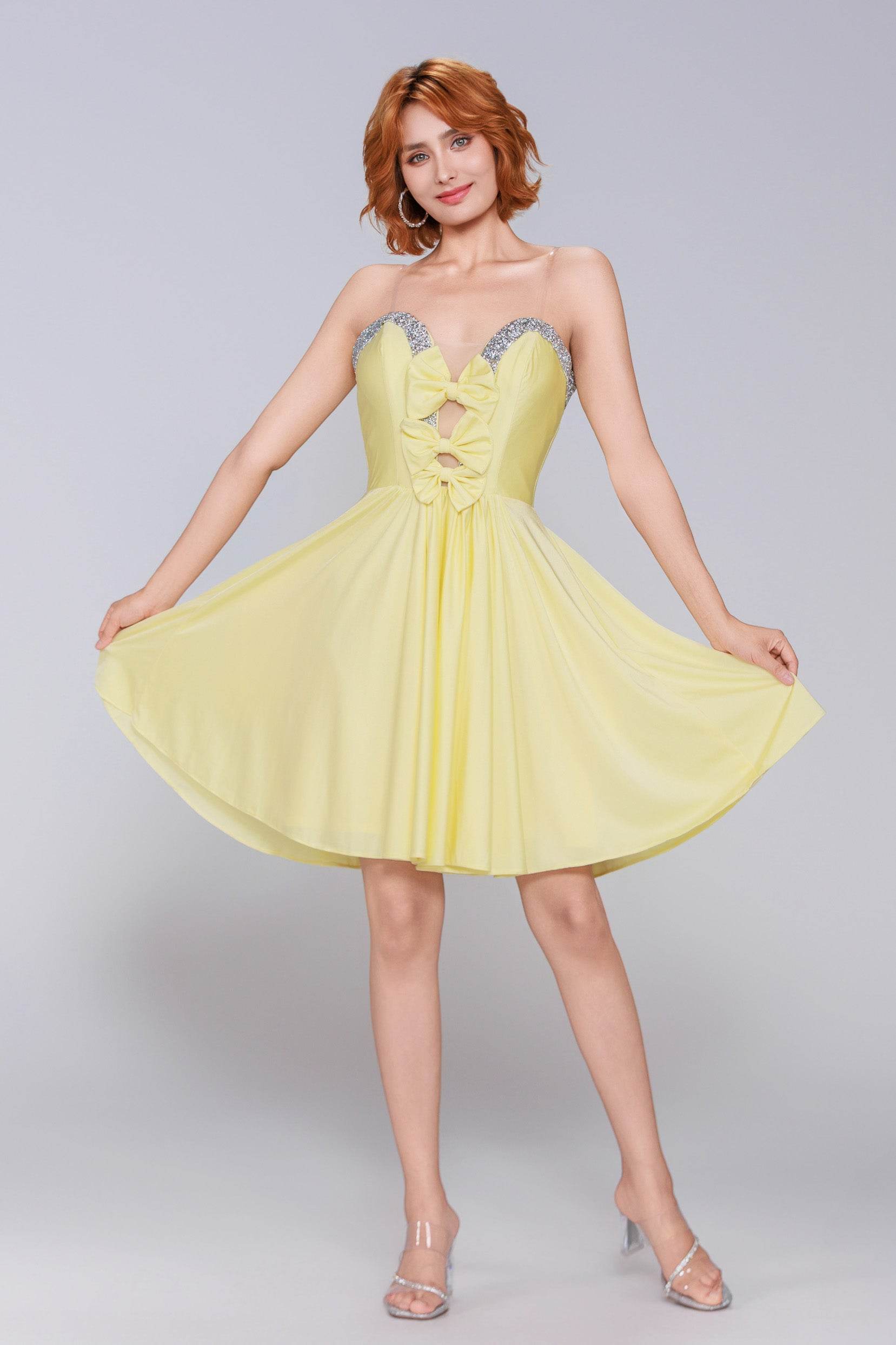 A-Line Mini Stretch Crepe Homecoming Dress CS0980