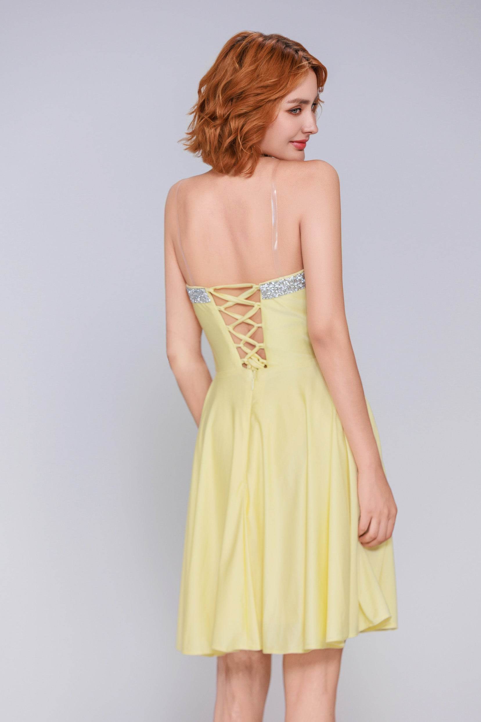 A-Line Mini Stretch Crepe Homecoming Dress CS0980