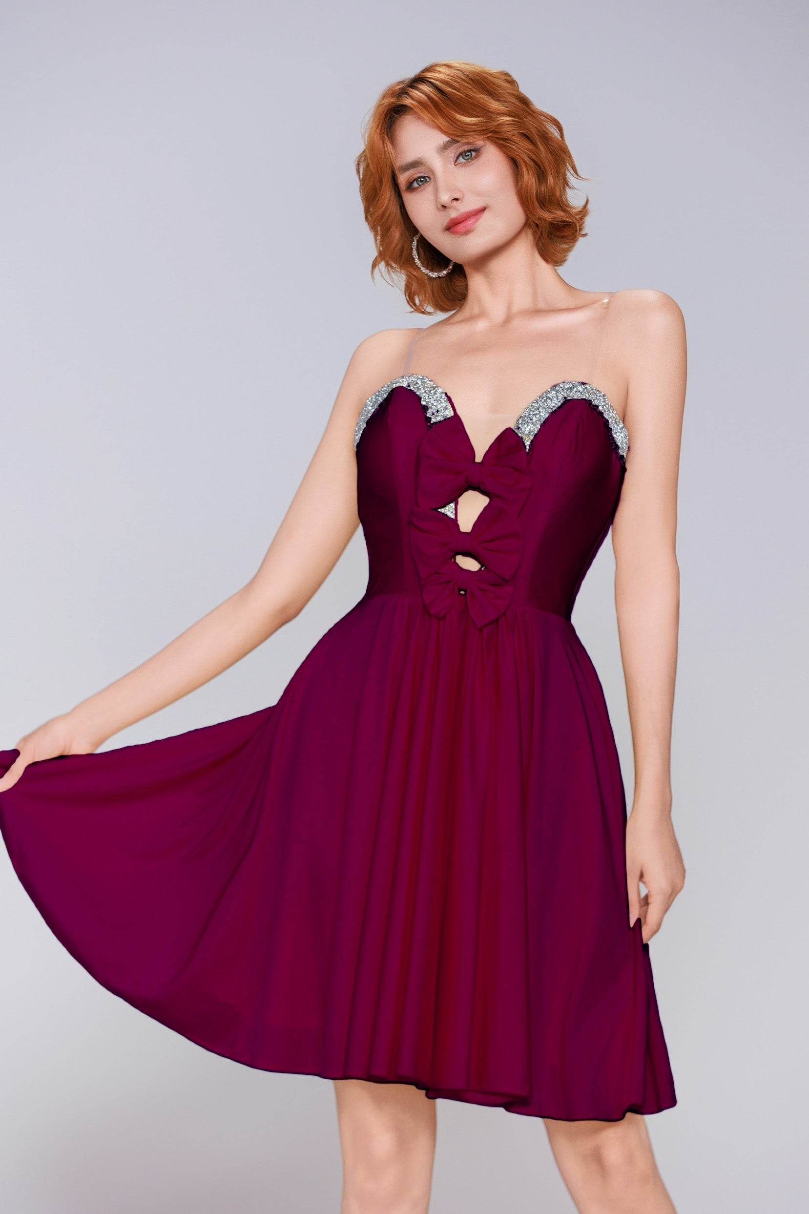 A-Line Mini Stretch Crepe Homecoming Dress CS0980
