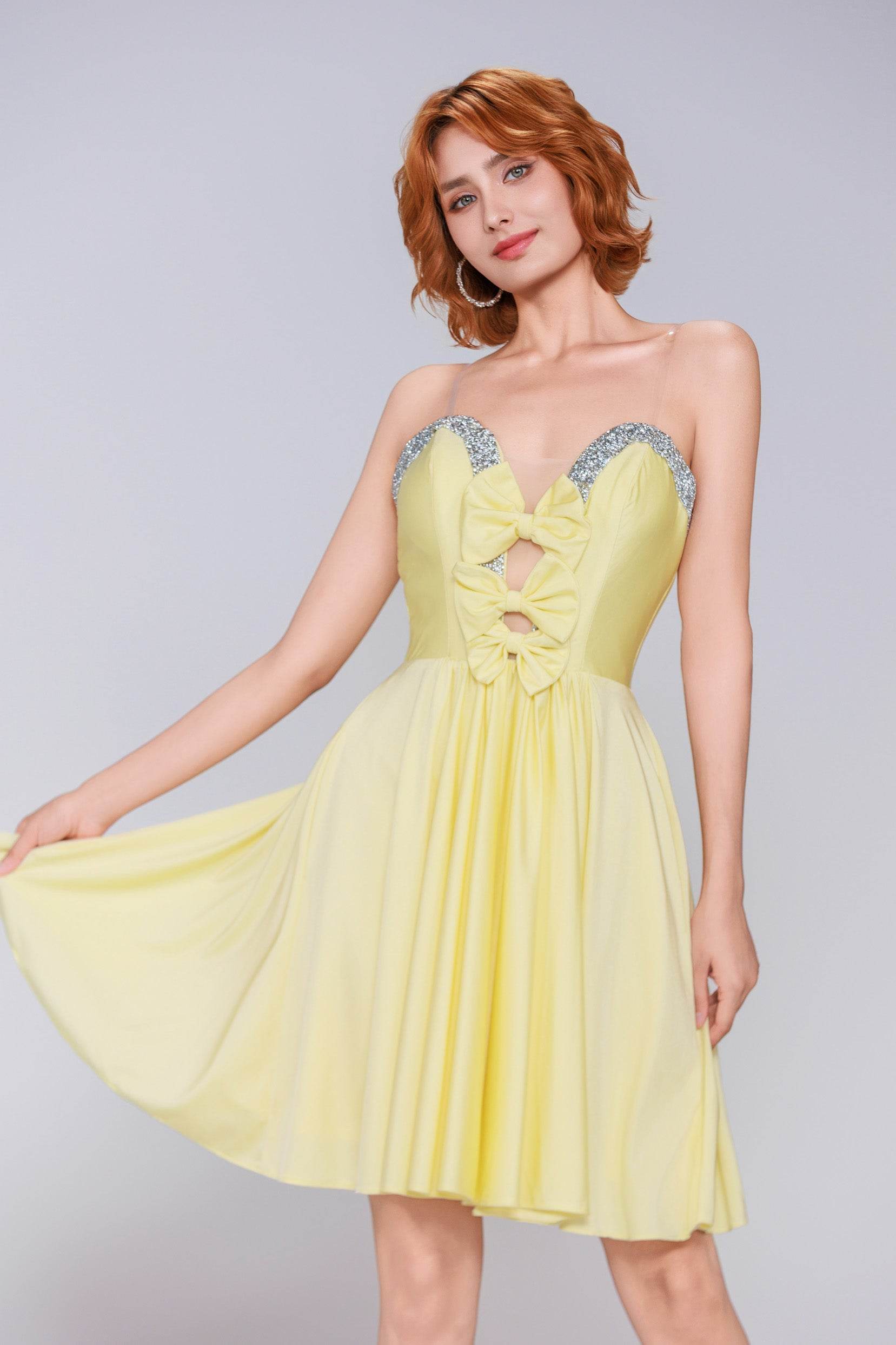 A-Line Mini Stretch Crepe Homecoming Dress CS0980