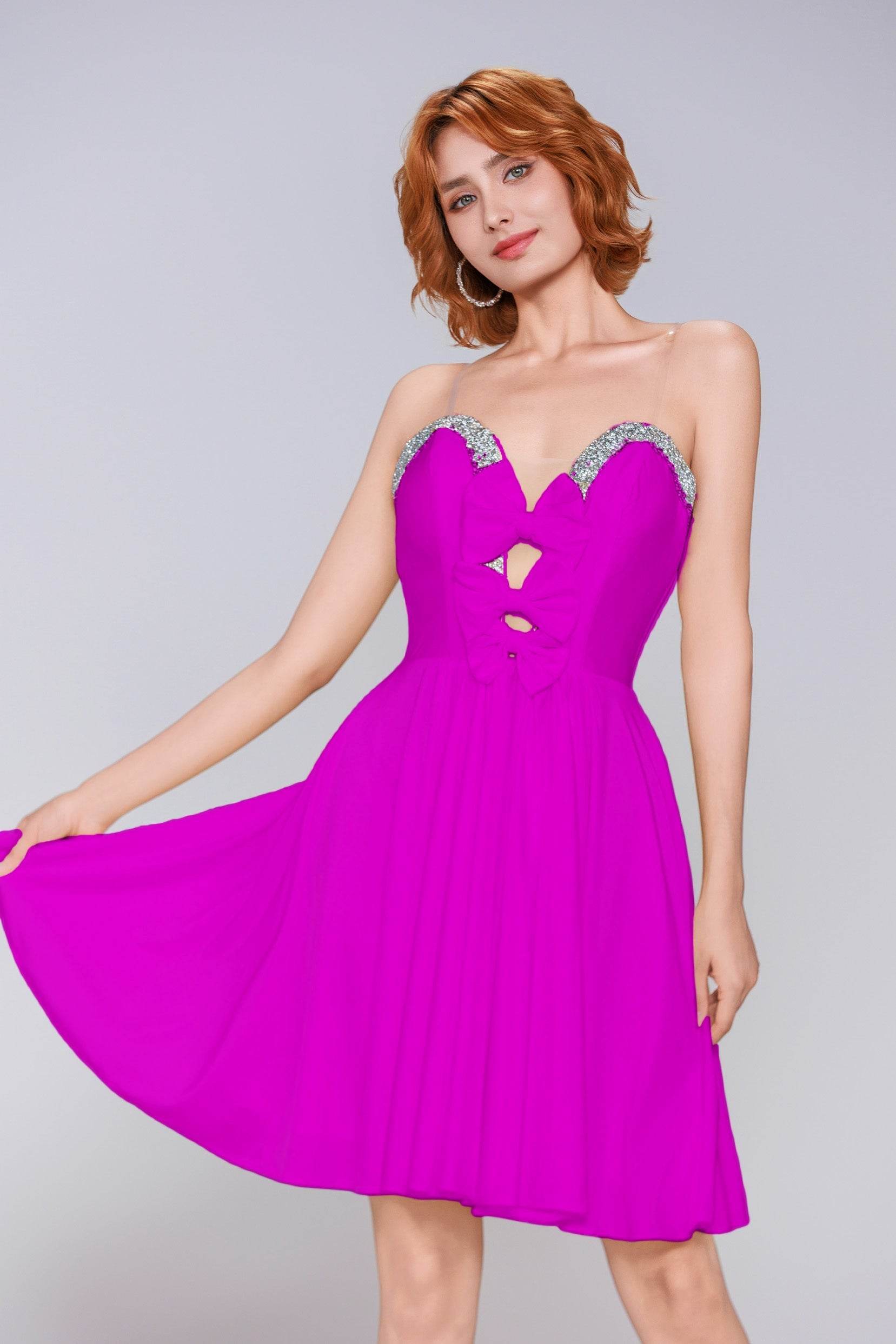 A-Line Mini Stretch Crepe Homecoming Dress CS0980