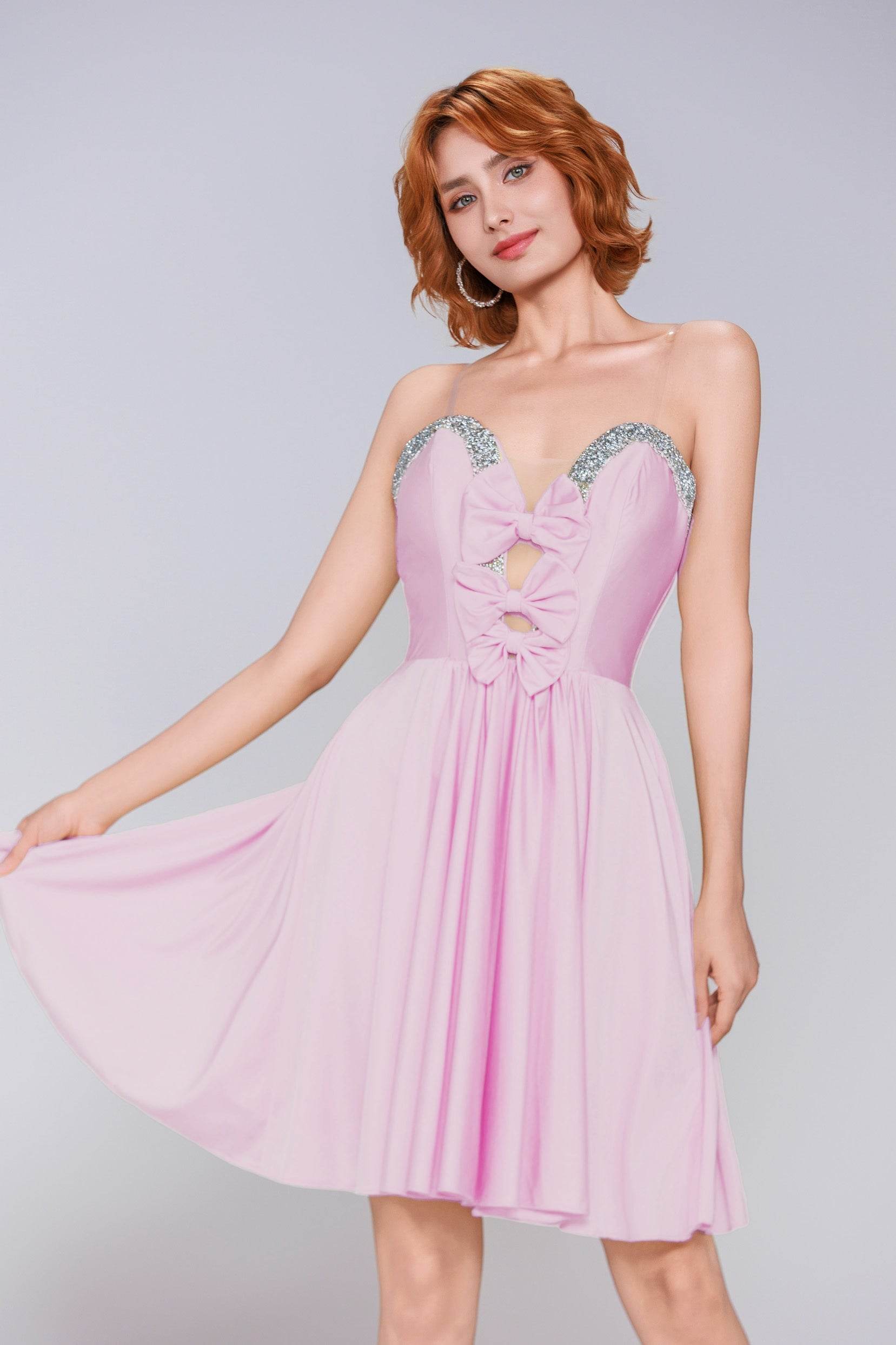A-Line Mini Stretch Crepe Homecoming Dress CS0980
