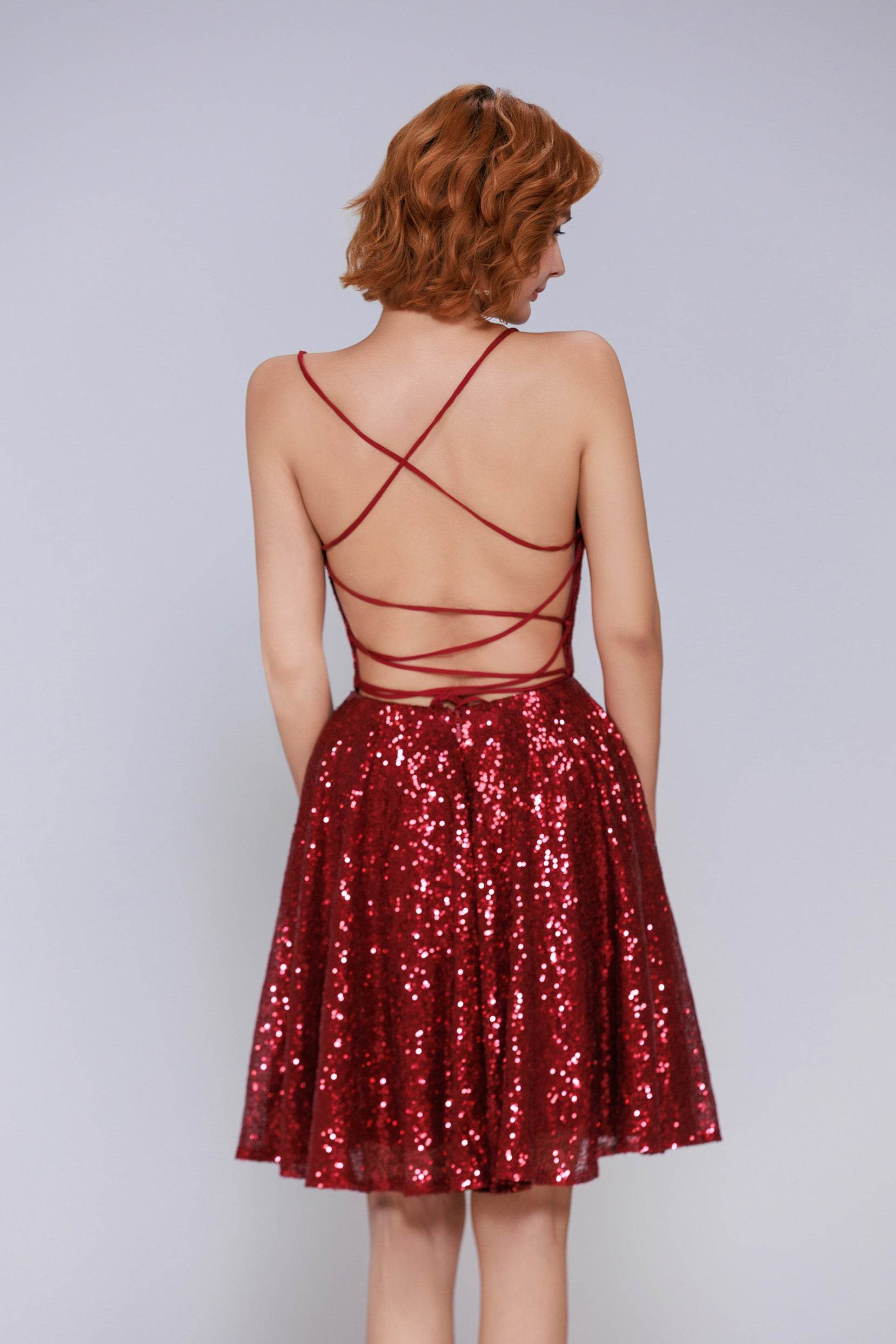 A-Line Mini Sequined Homecoming Dress CS0983