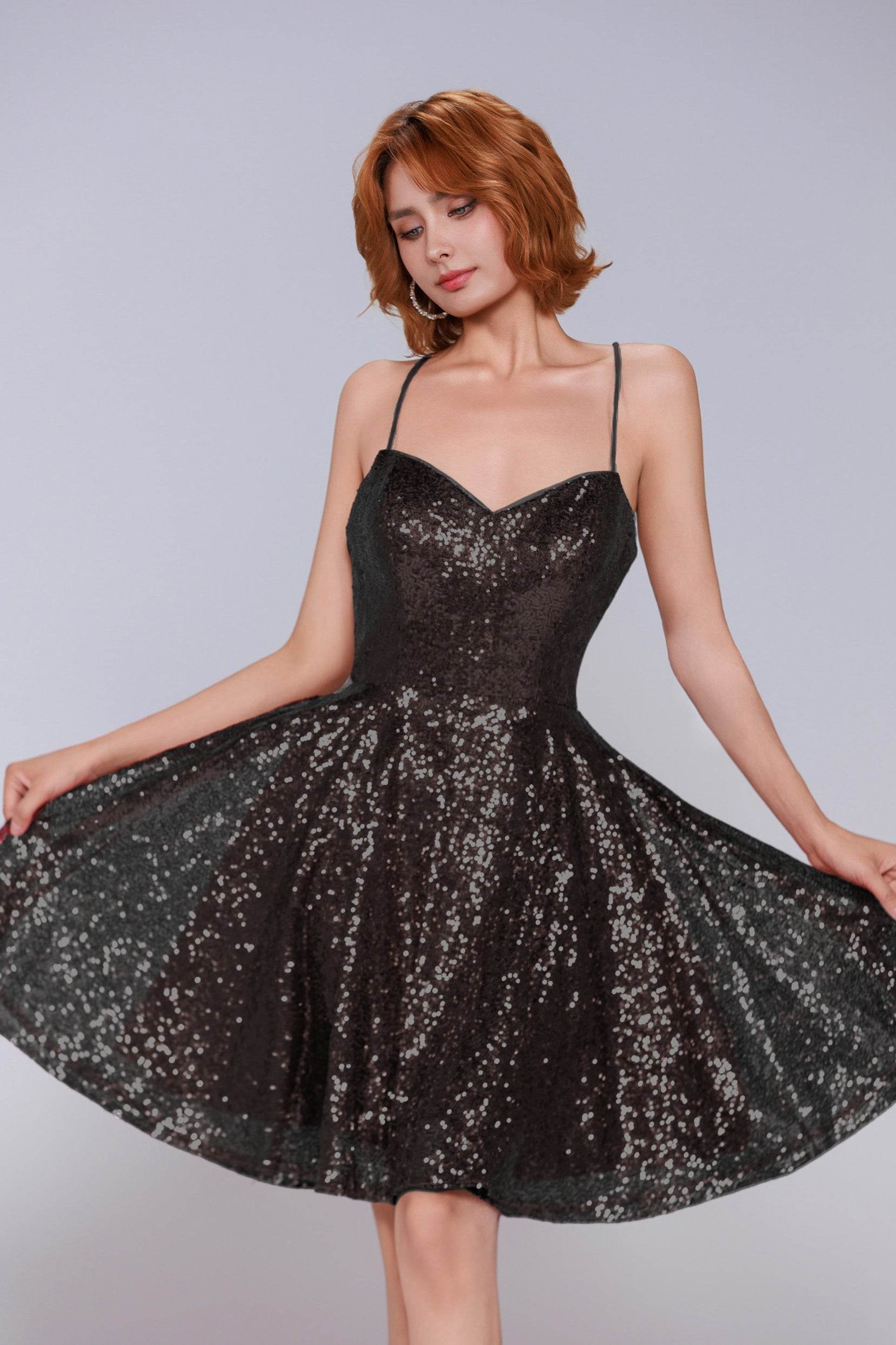 A-Line Mini Sequined Homecoming Dress CS0983