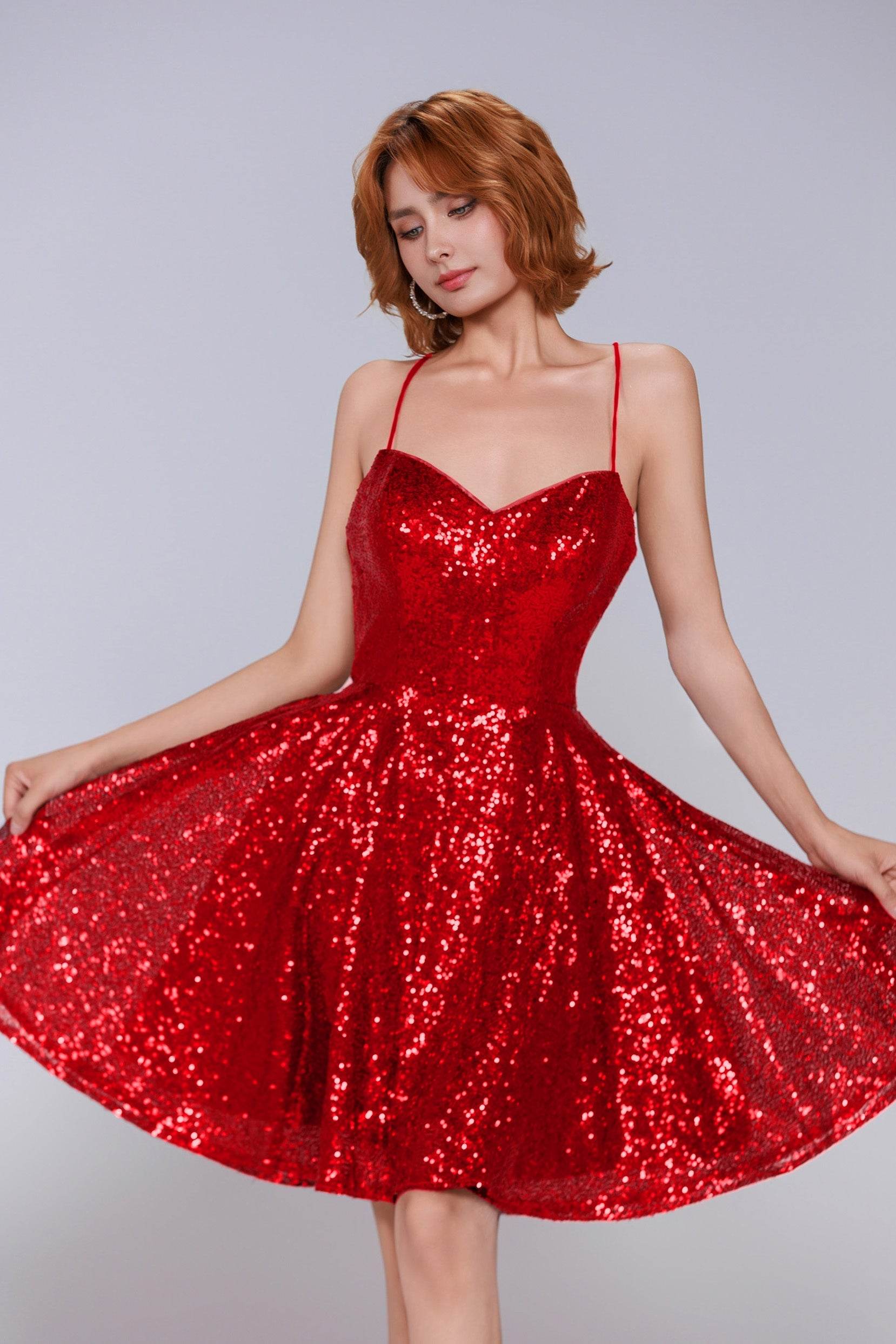 A-Line Mini Sequined Homecoming Dress CS0983