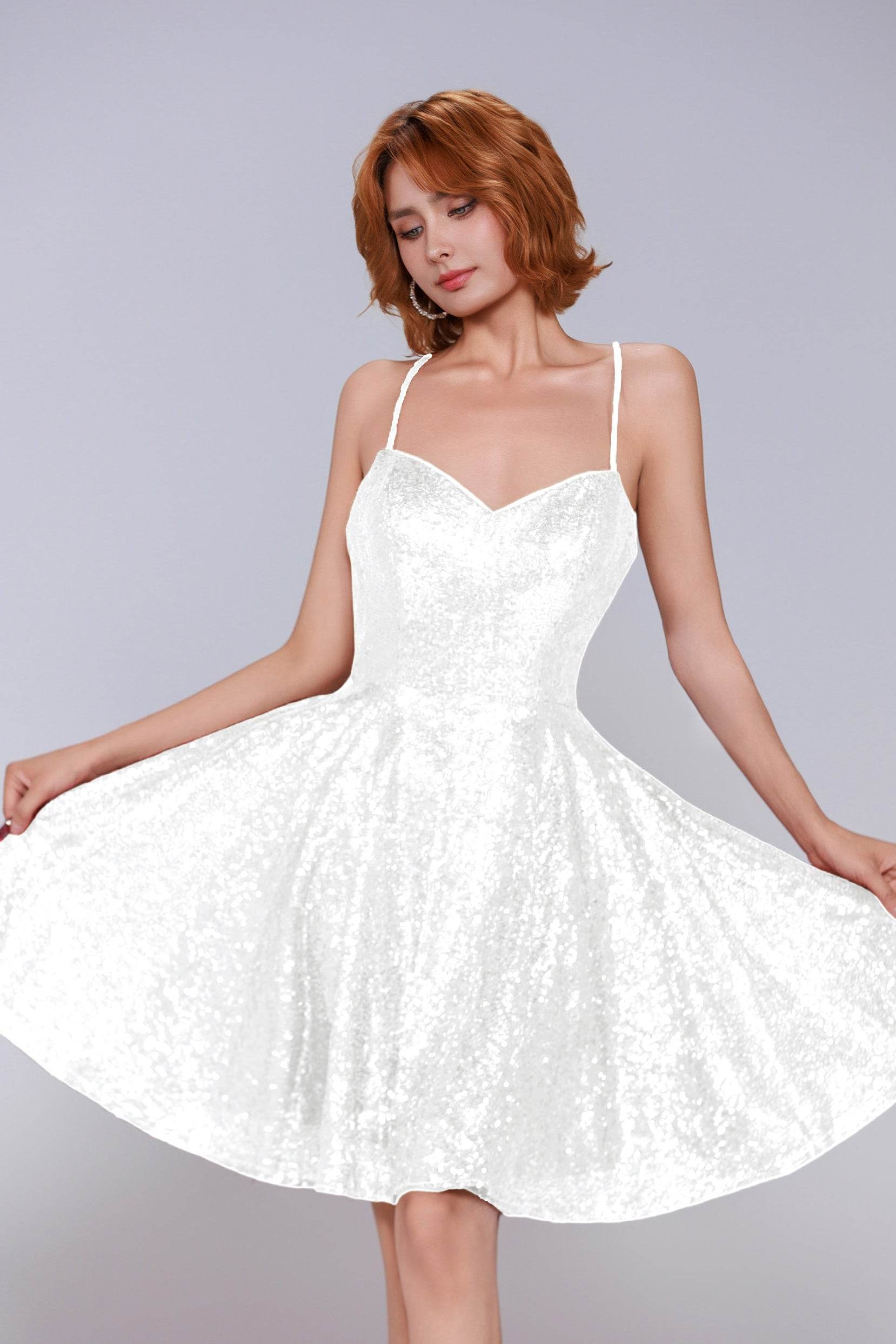 A-Line Mini Sequined Homecoming Dress CS0983