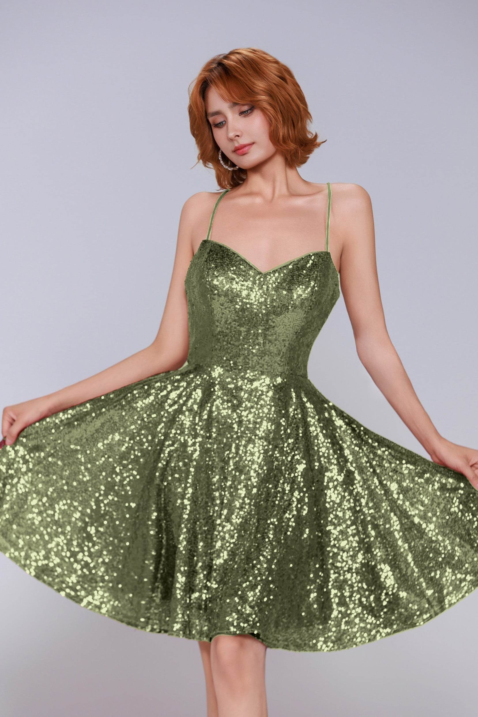A-Line Mini Sequined Homecoming Dress CS0983