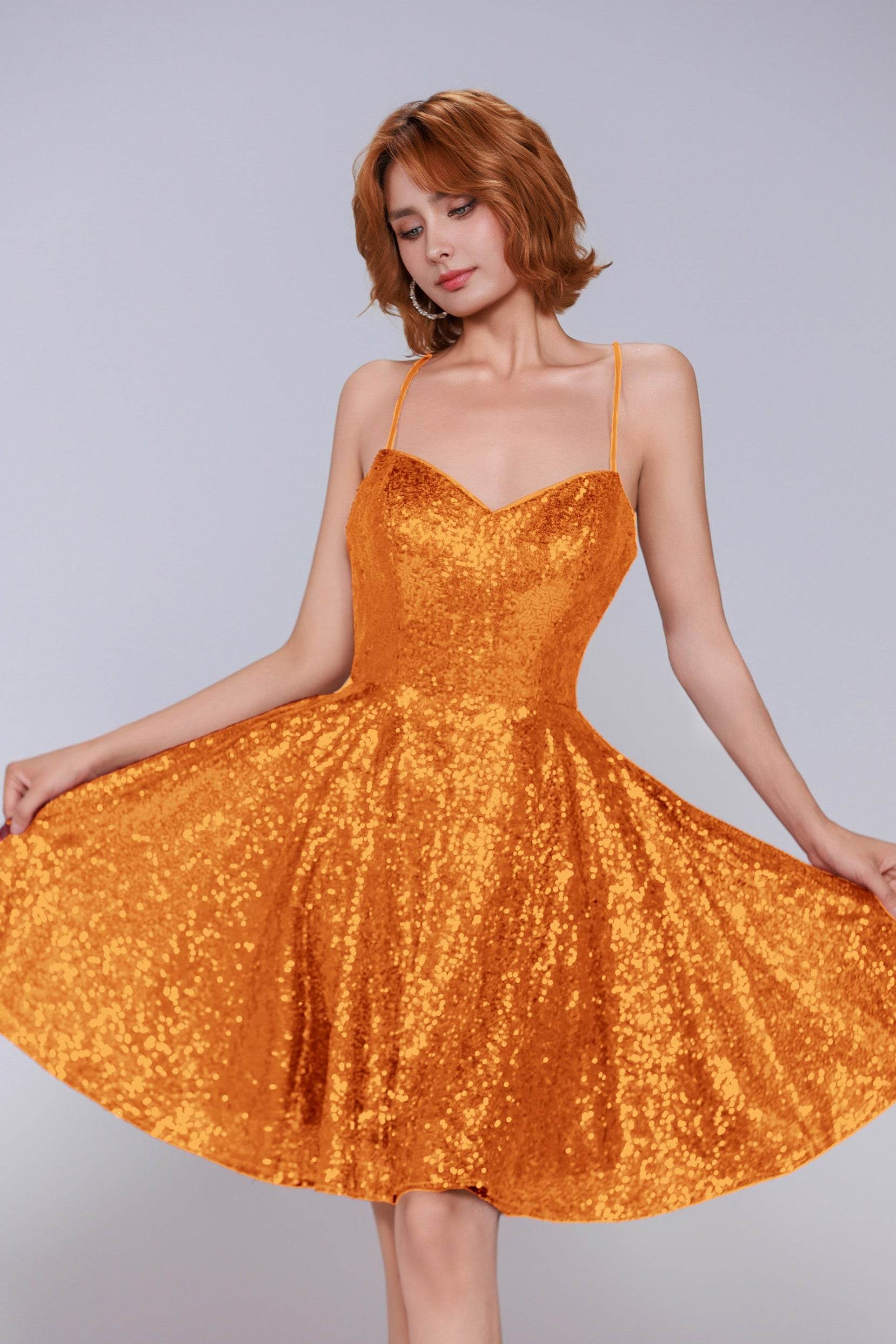 A-Line Mini Sequined Homecoming Dress CS0983