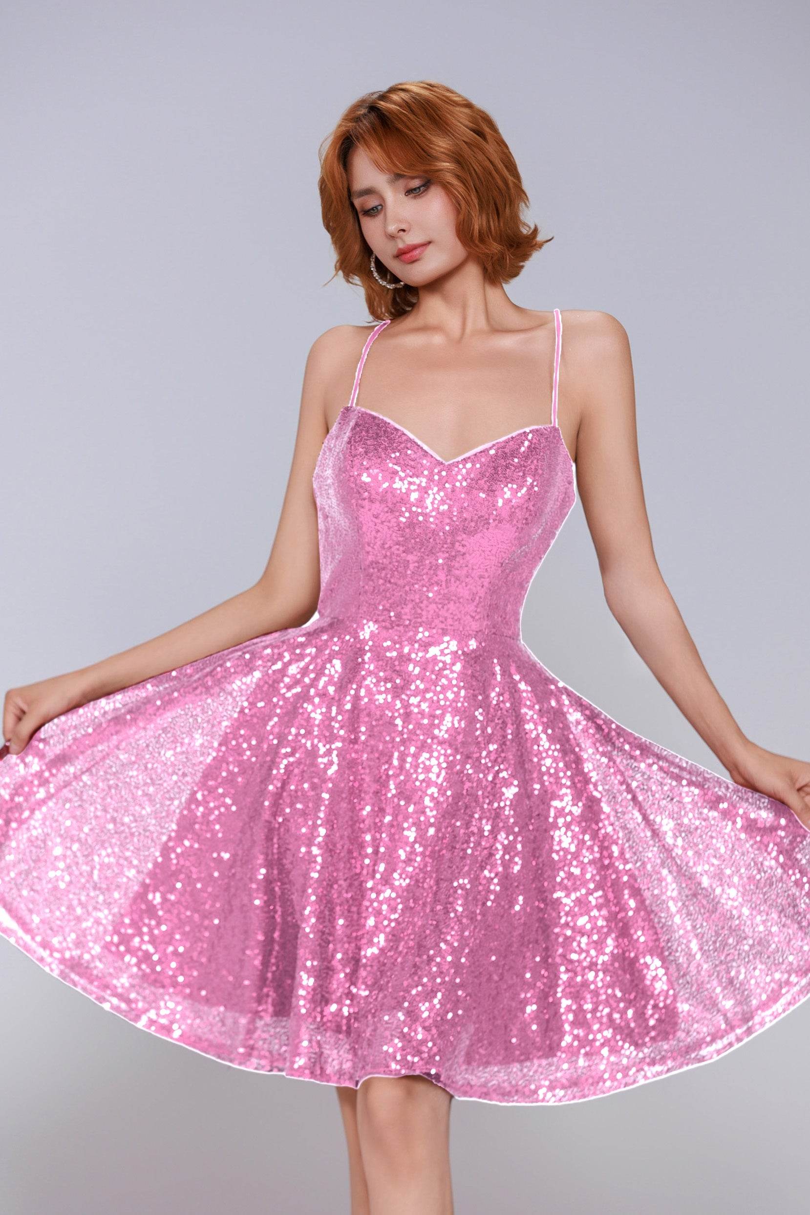 A-Line Mini Sequined Homecoming Dress CS0983