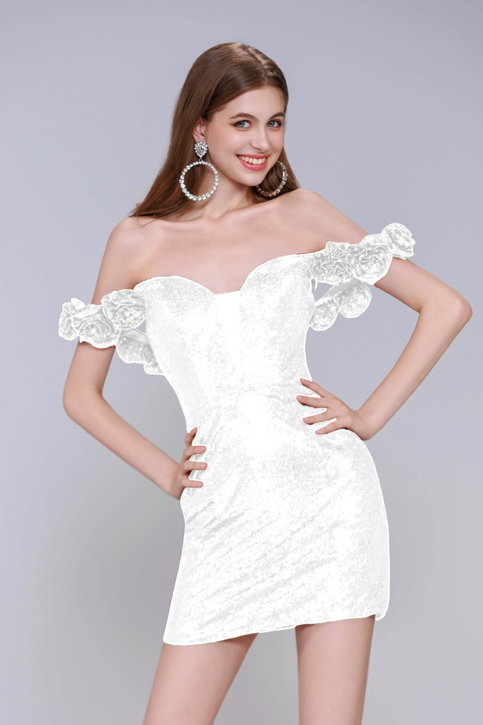 Sheath-Column Mini Sequined Homecoming Dress CS0984