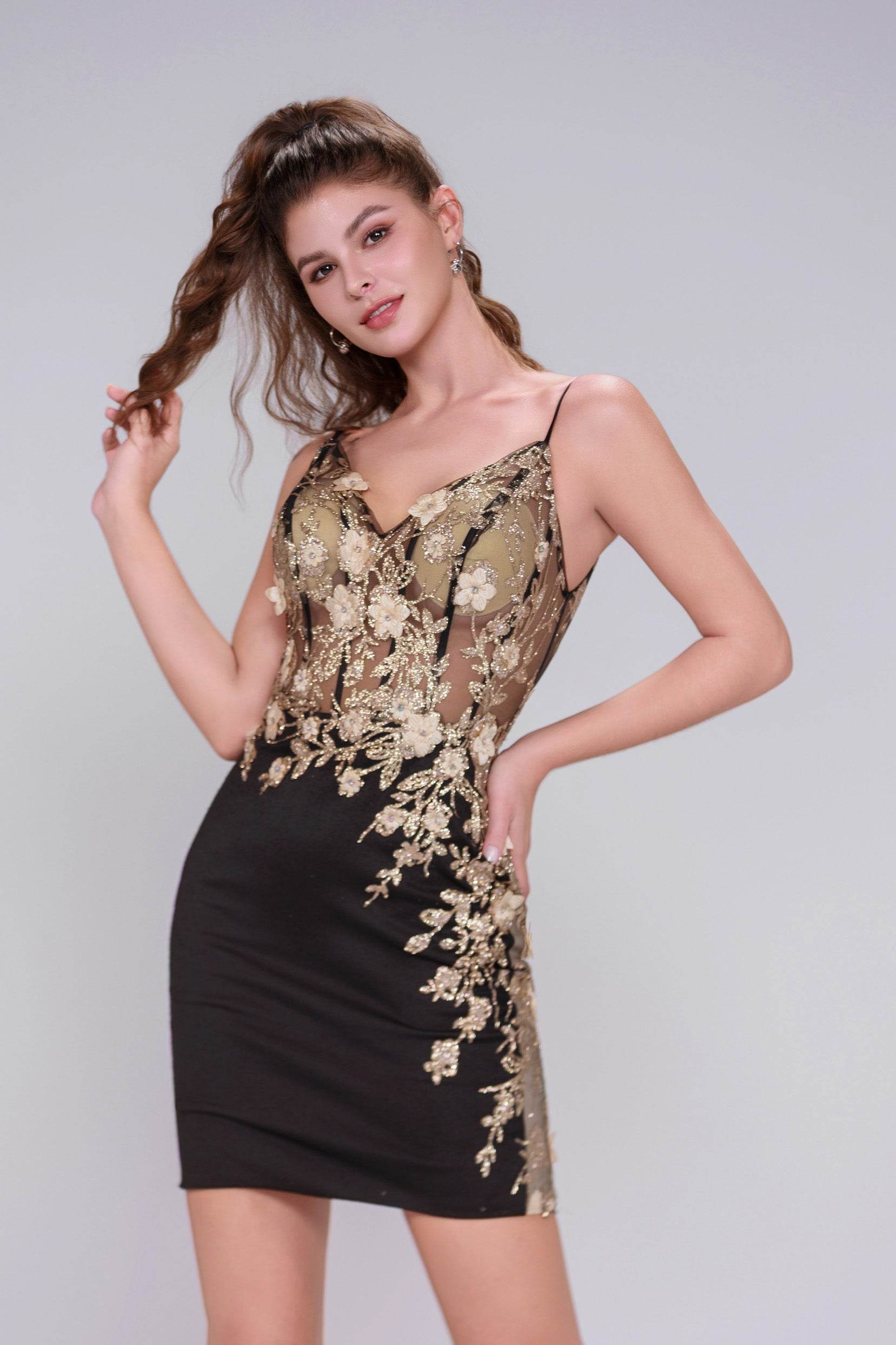 Sheath-Column Mini Stretch Crepe Homecoming Dress CS0993