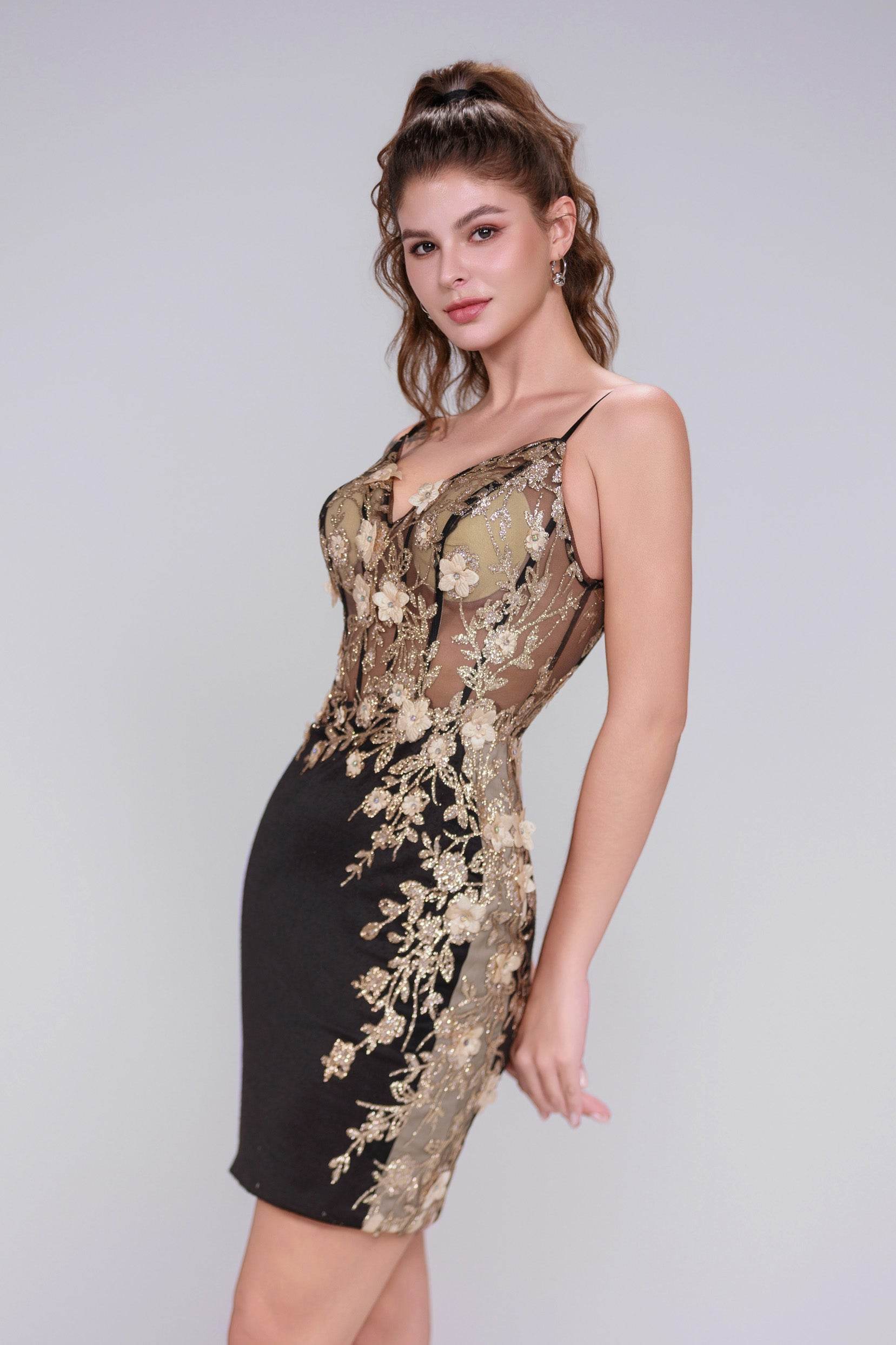 Sheath-Column Mini Stretch Crepe Homecoming Dress CS0993