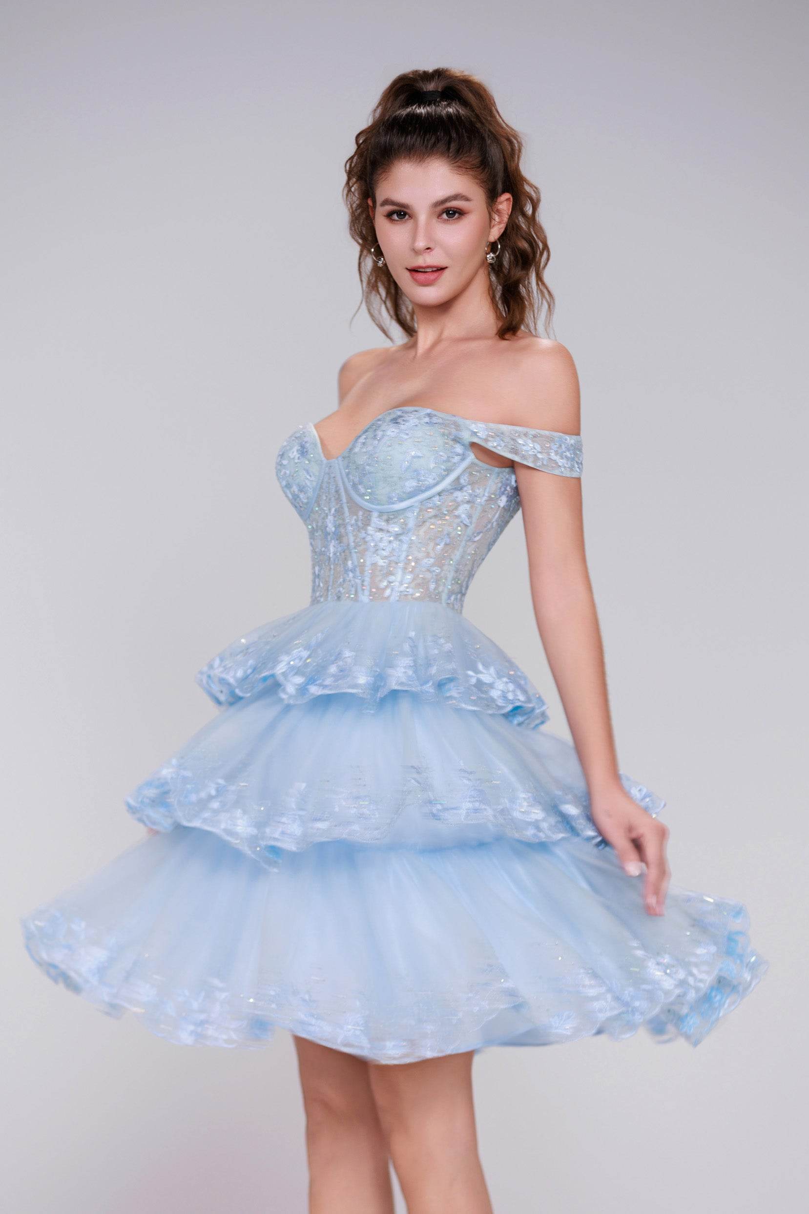 Ball Gown Mini Tulle Homecoming Dress CS0994