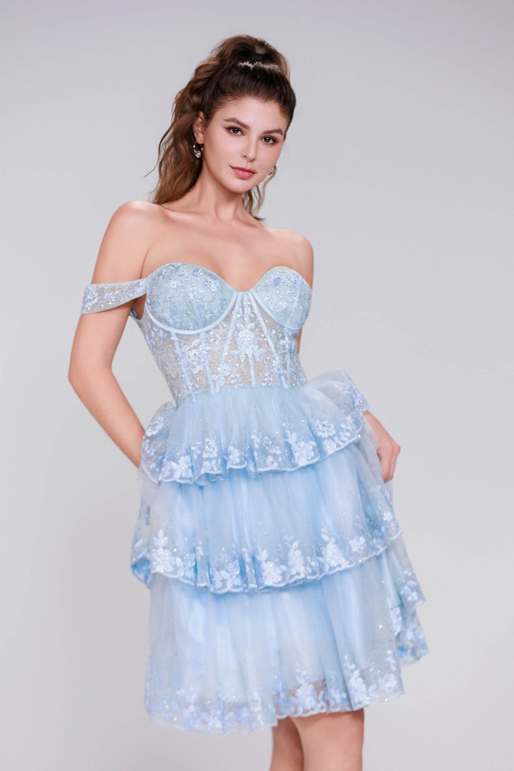 Ball Gown Mini Tulle Homecoming Dress CS0994