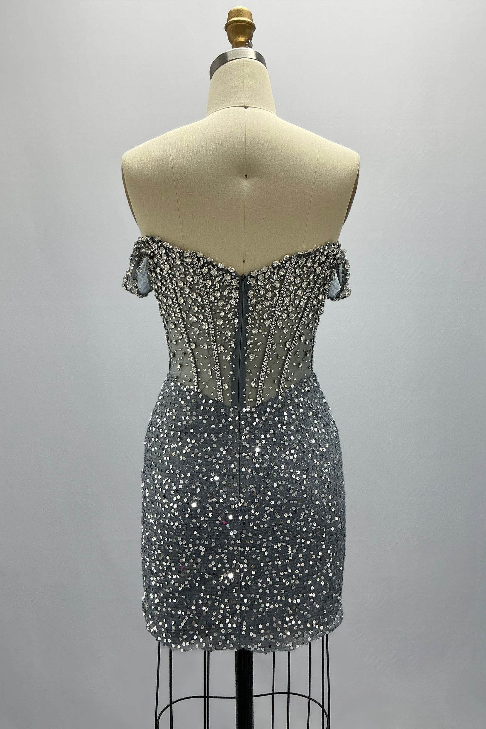 Sheath-Column Mini Sequined Homecoming Dress CS0996