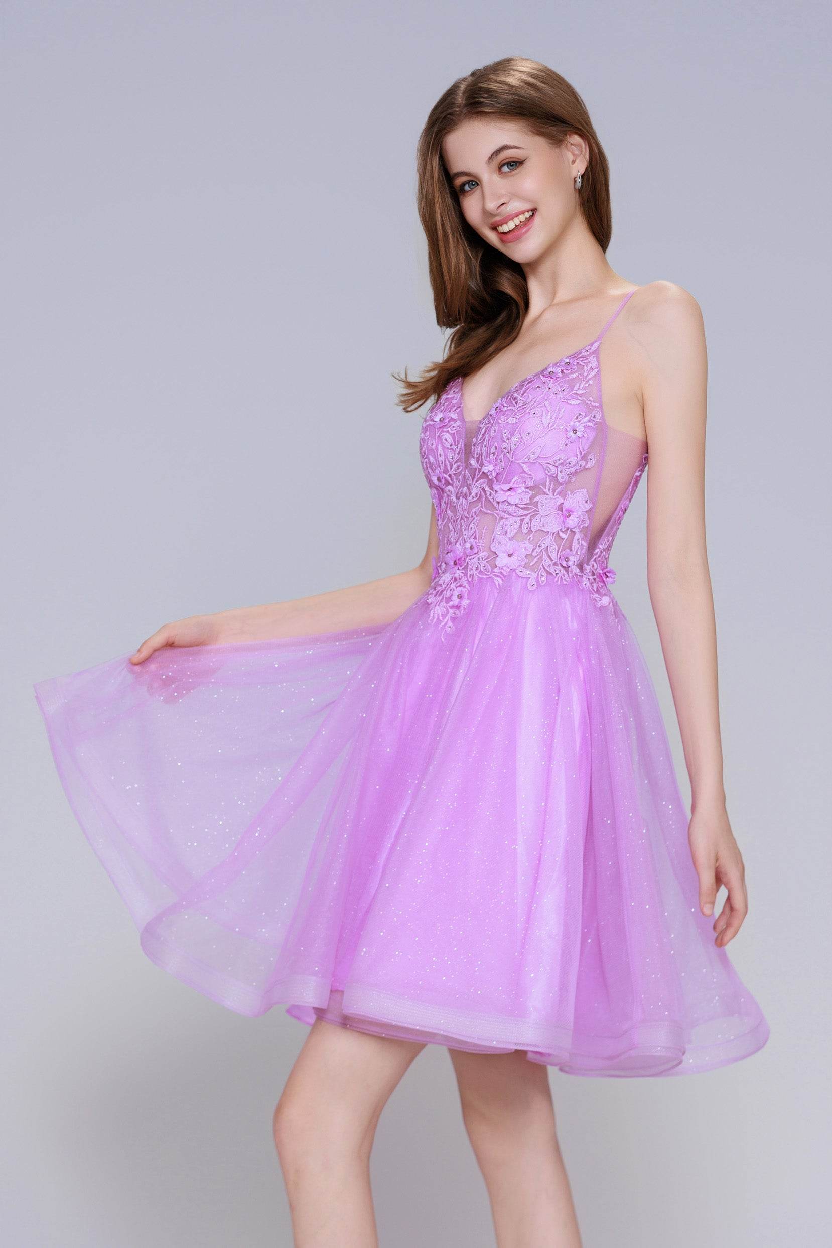 A-Line Mini Tulle Homecoming Dress CS1000