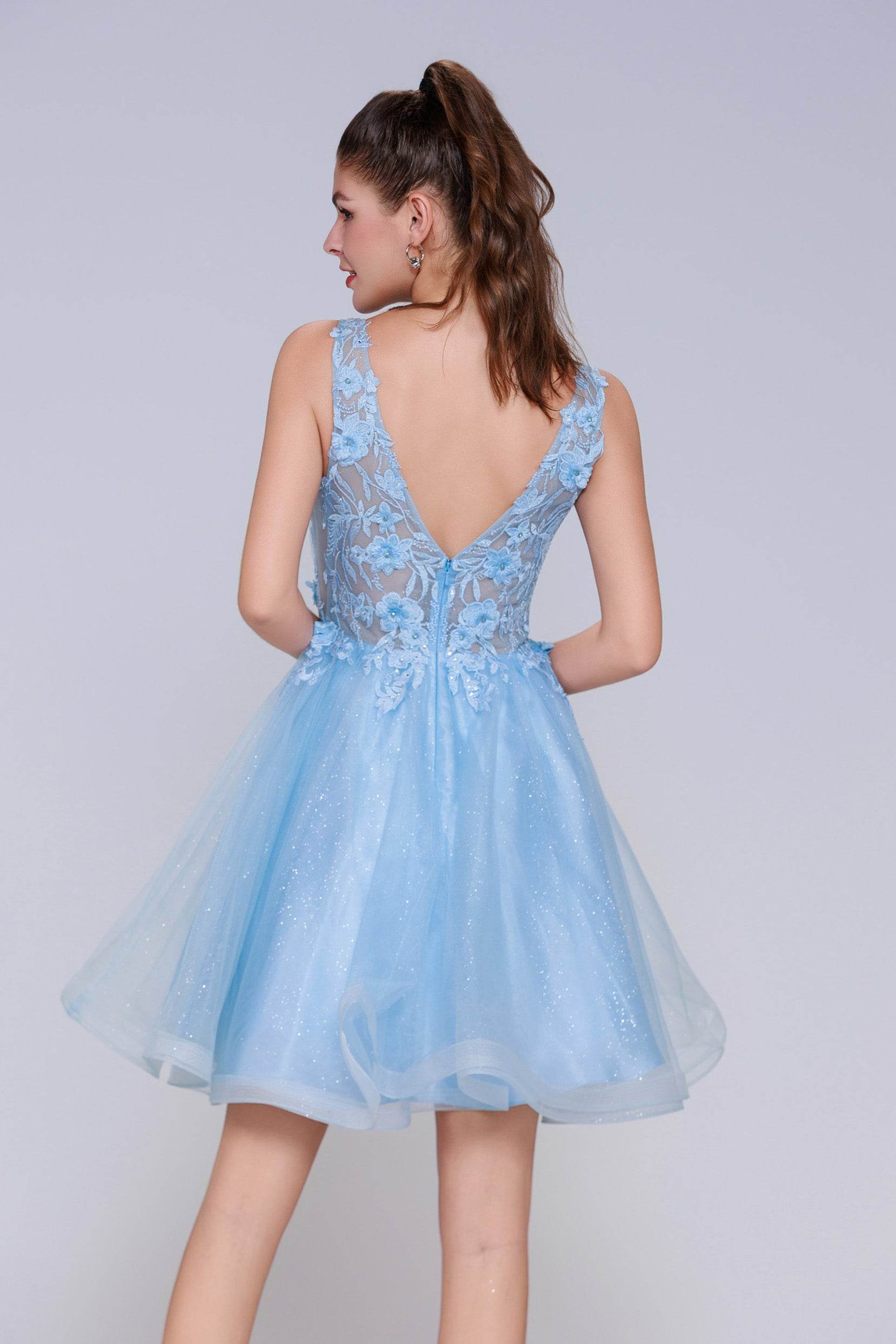 A-Line Mini Tulle Homecoming Dress CS1001