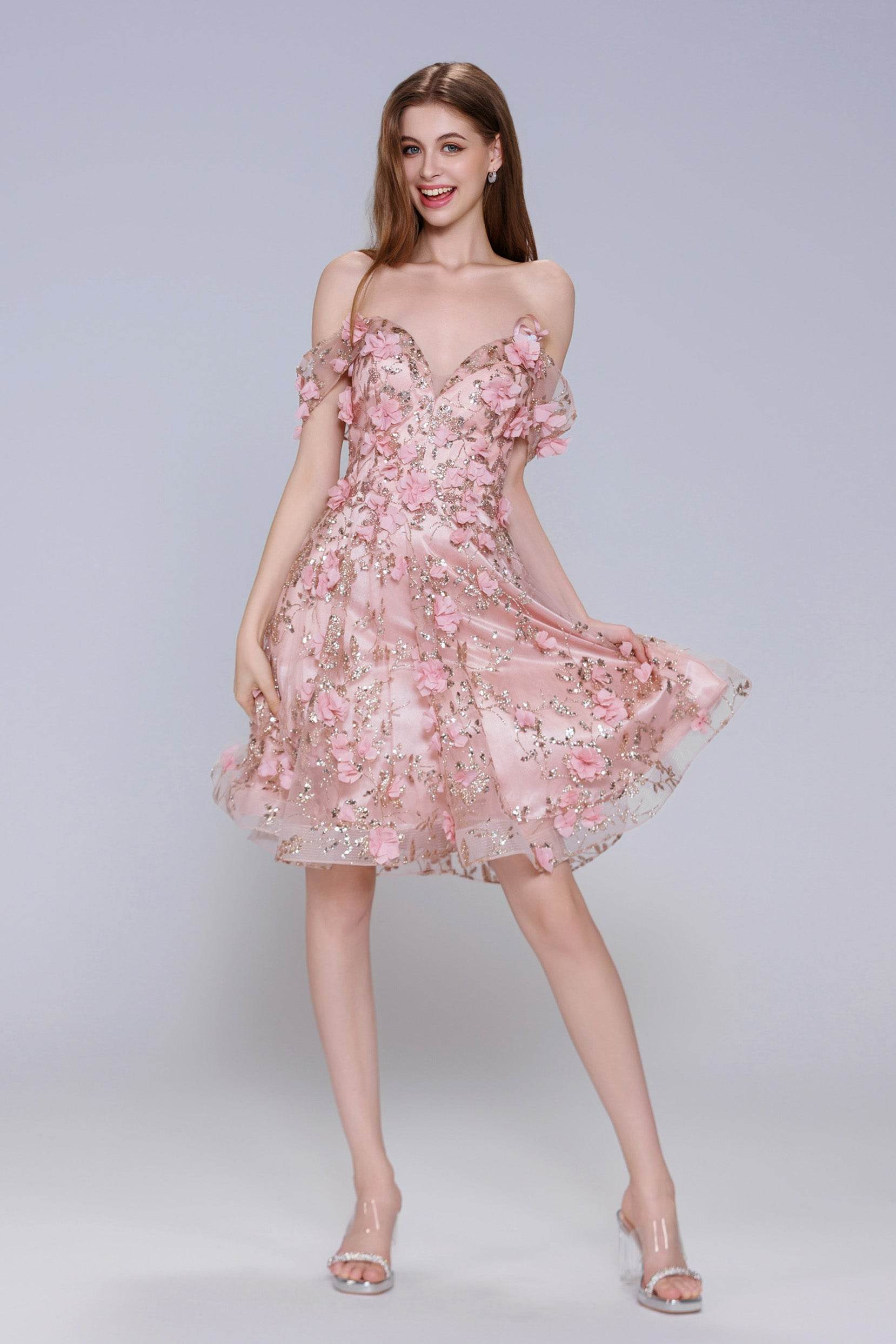 A-Line Mini Tulle Homecoming Dress CS1002
