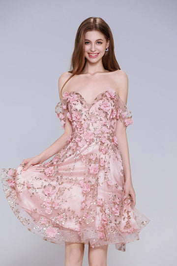 A-Line Mini Tulle Homecoming Dress CS1002