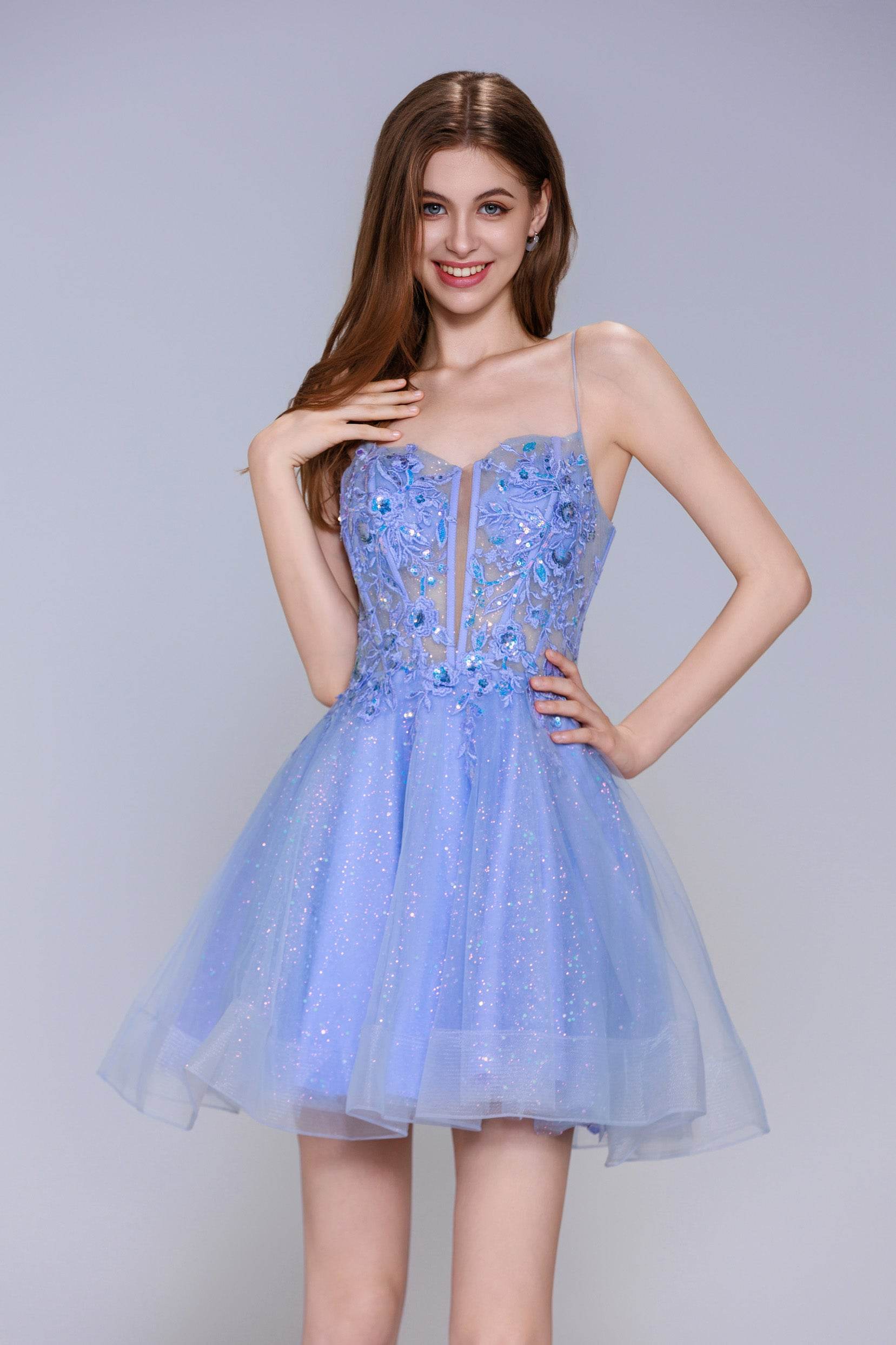 A-Line Mini Tulle Homecoming Dress CS1008