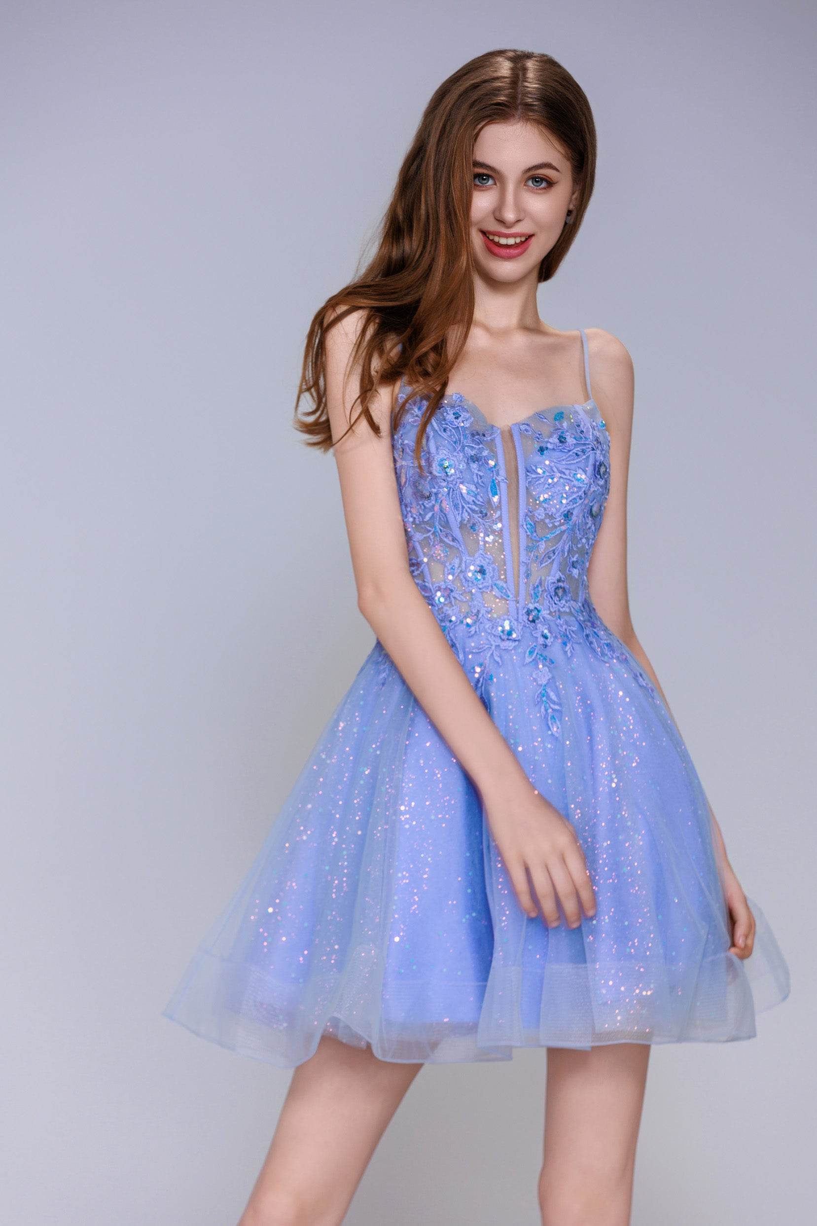A-Line Mini Tulle Homecoming Dress CS1008