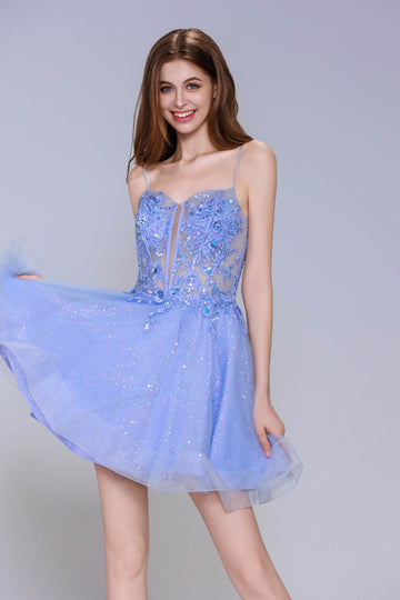 A-Line Mini Tulle Homecoming Dress CS1008